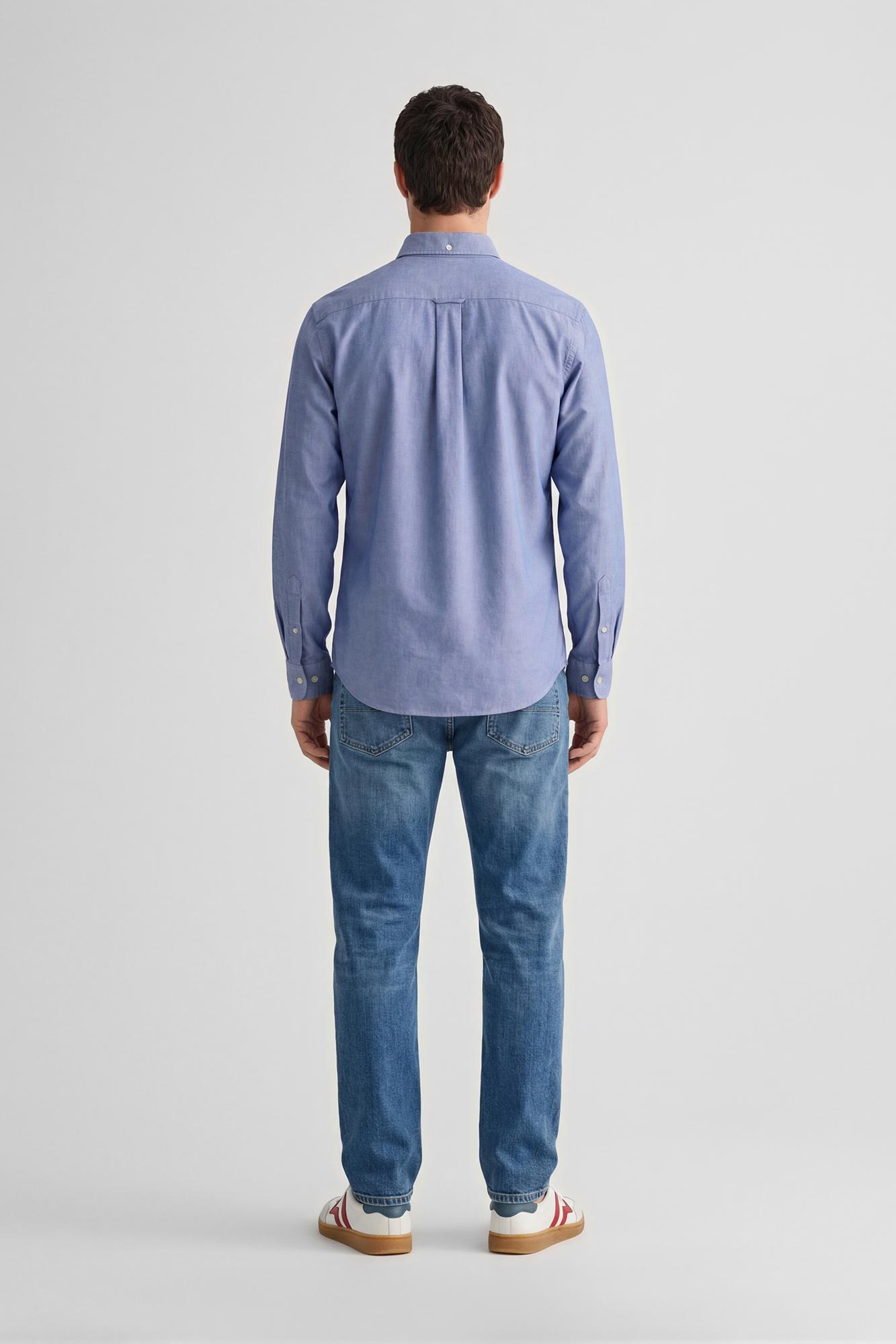 GANT Erkek Mavi Regular Fit Logolu Gömlek