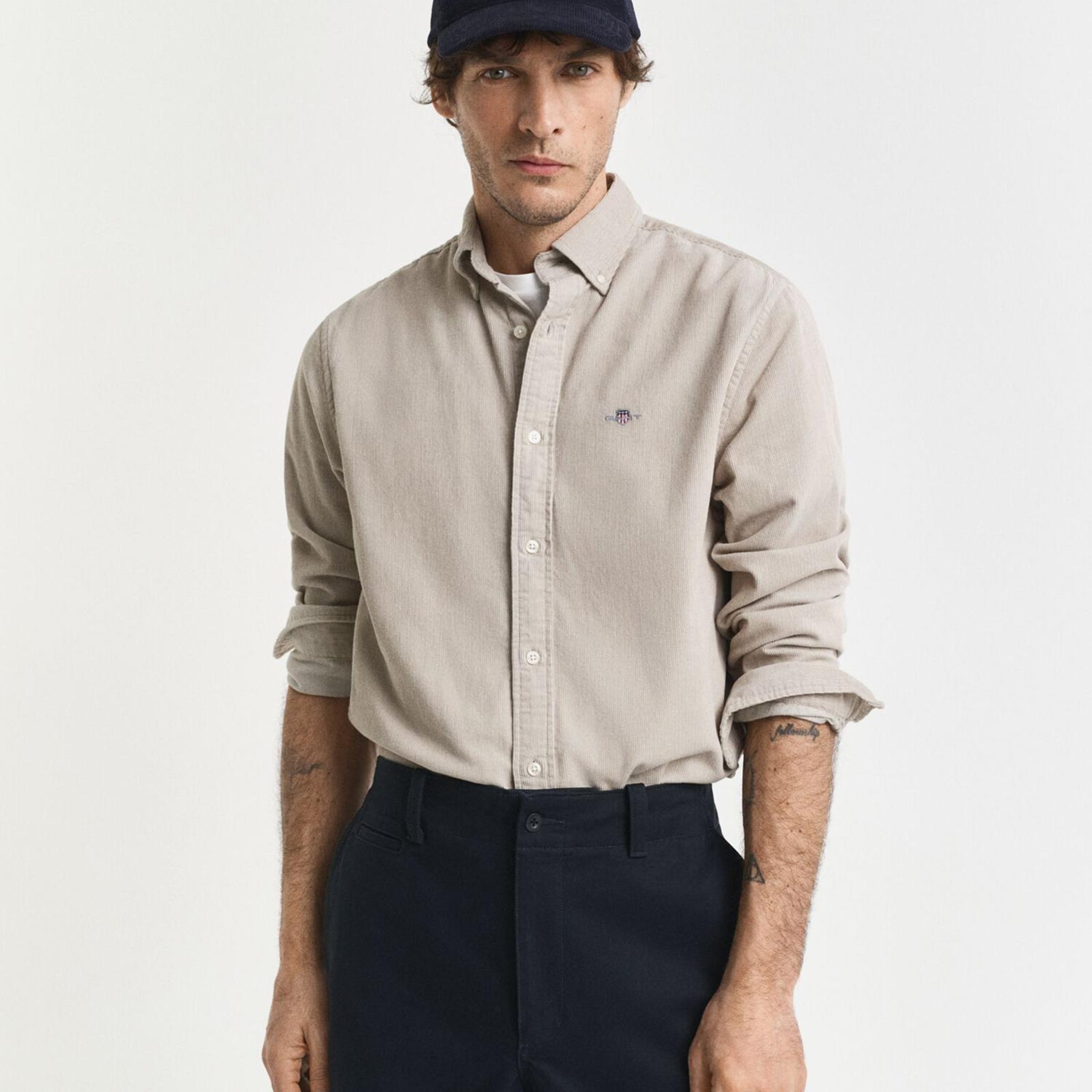 GANT Erkek Bej Regular Fit Düğmeli Gömlek