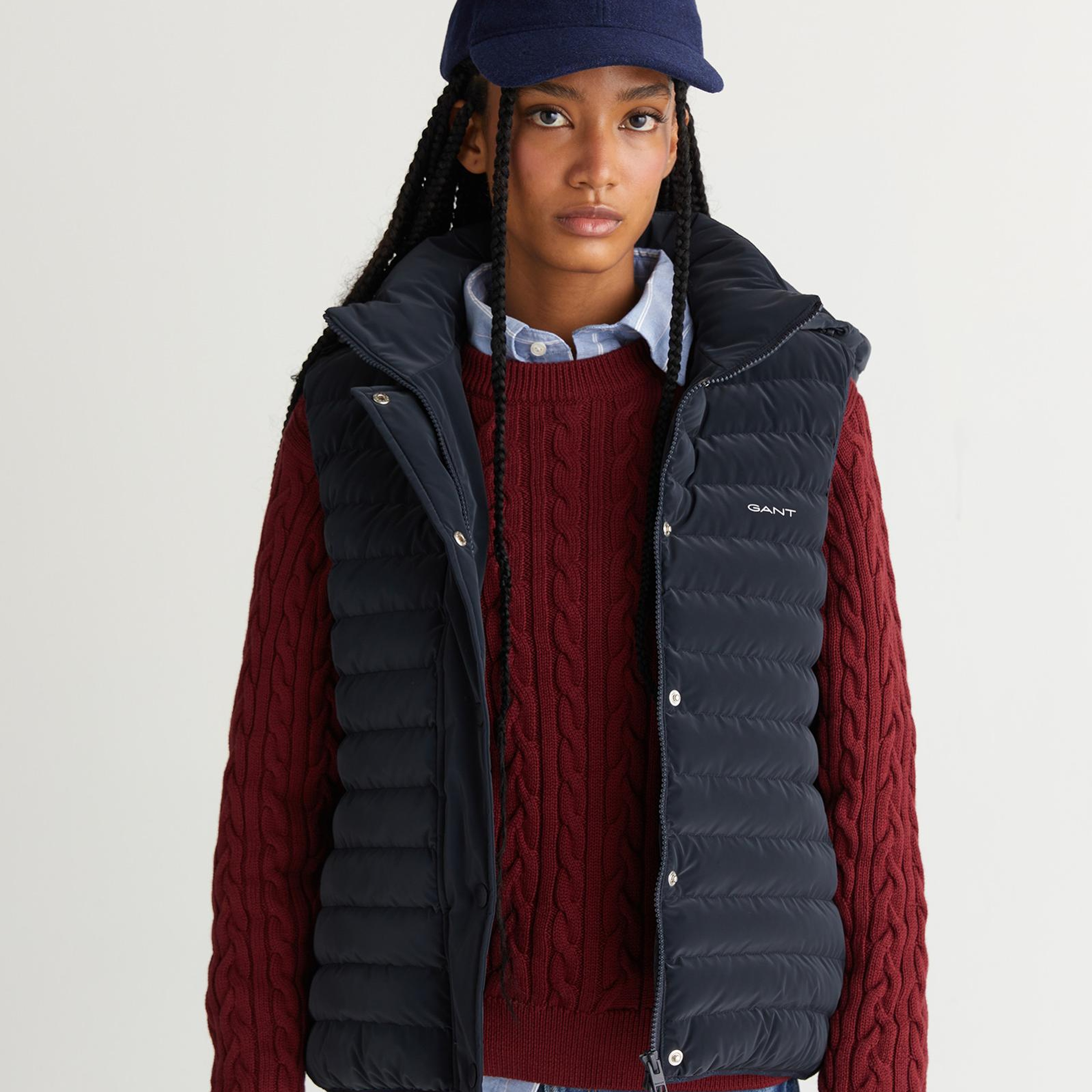 GANT Kadın Lacivert Regular Fit  Yelek