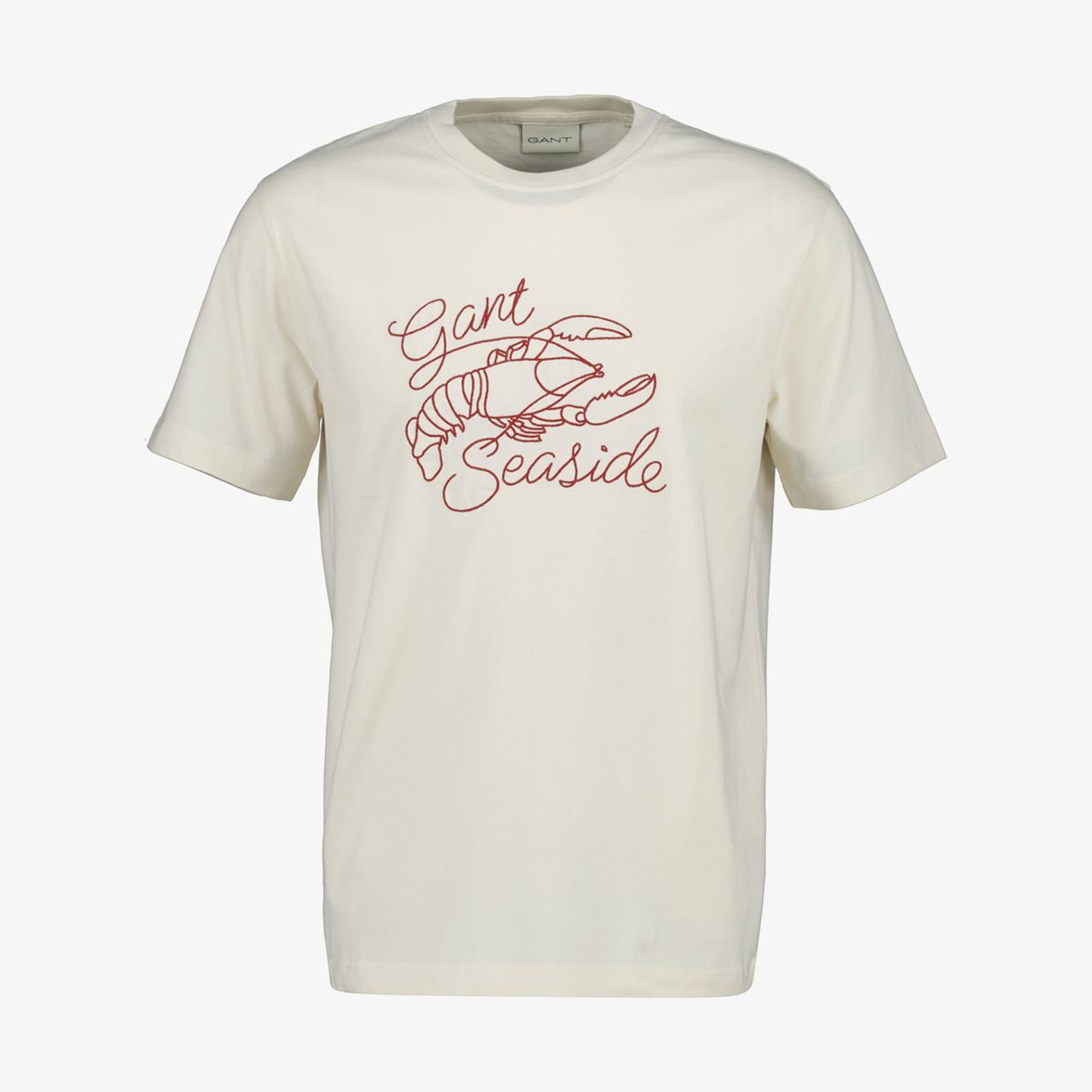GANT Erkek Krem Bisiklet Yaka Regular Fit T-Shirt