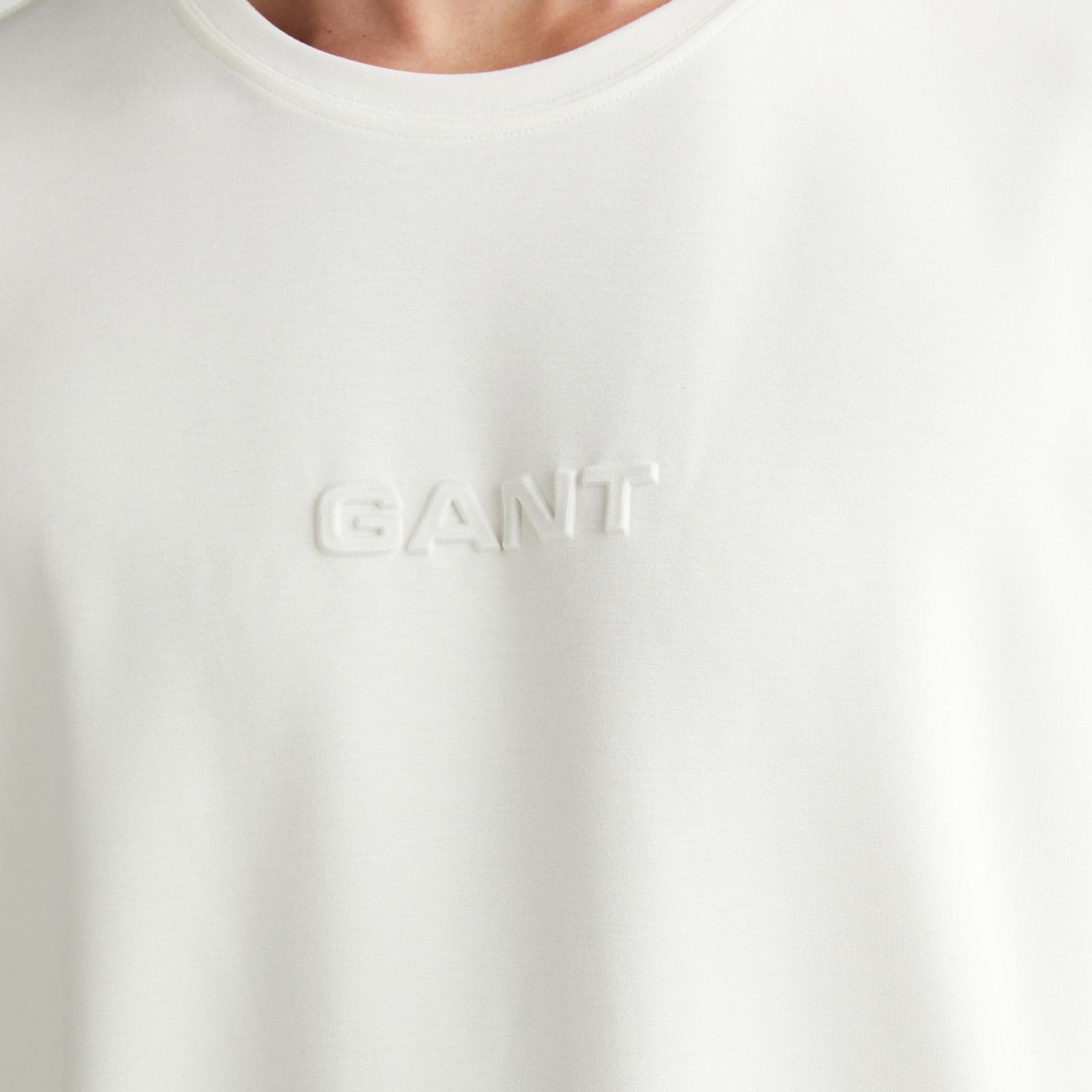 GANT Erkek Beyaz Bisiklet Yaka T-Shirt