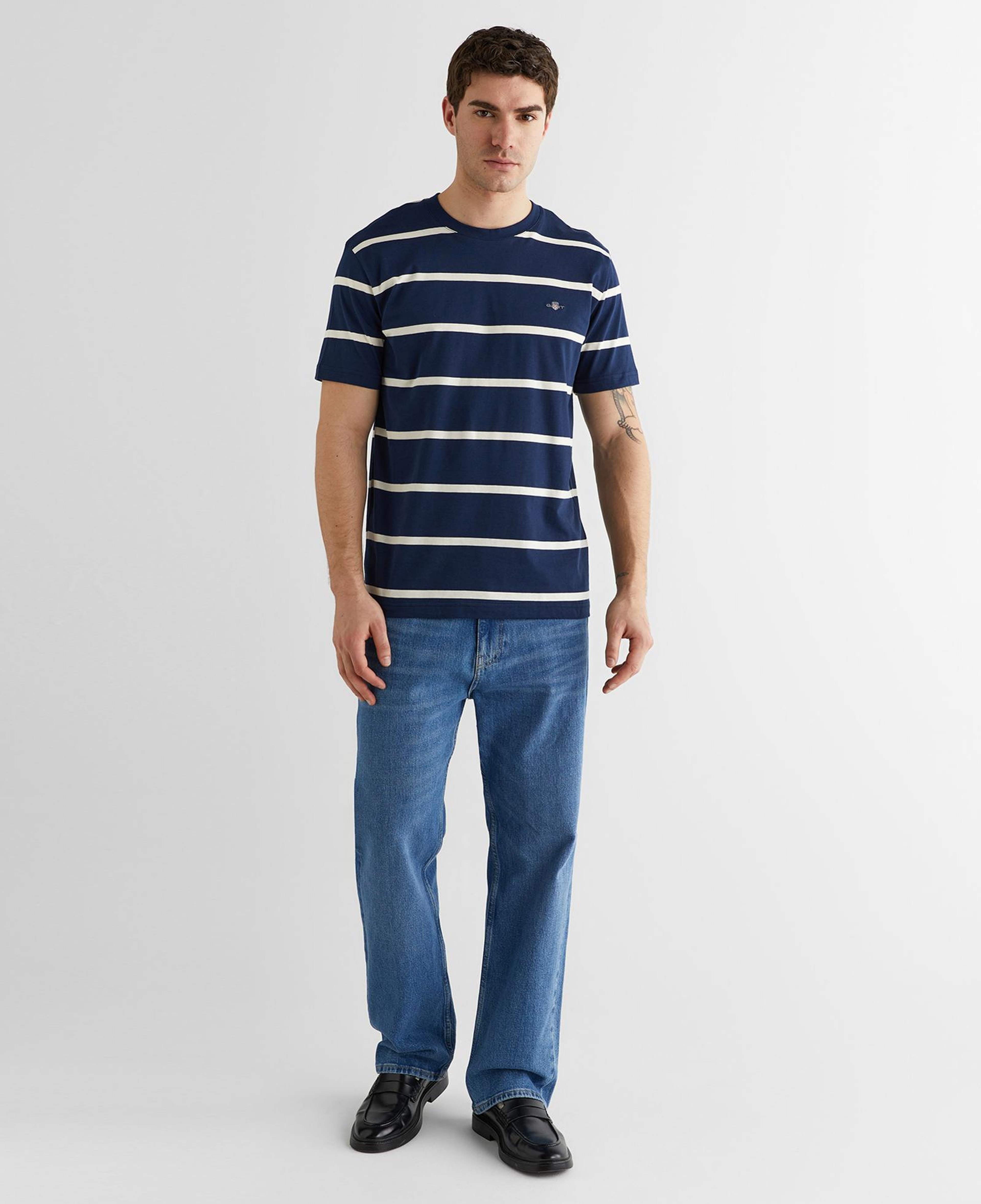 GANT Erkek Lacivert Renk Bloklu Kısa Kollu Logolu T-Shirt