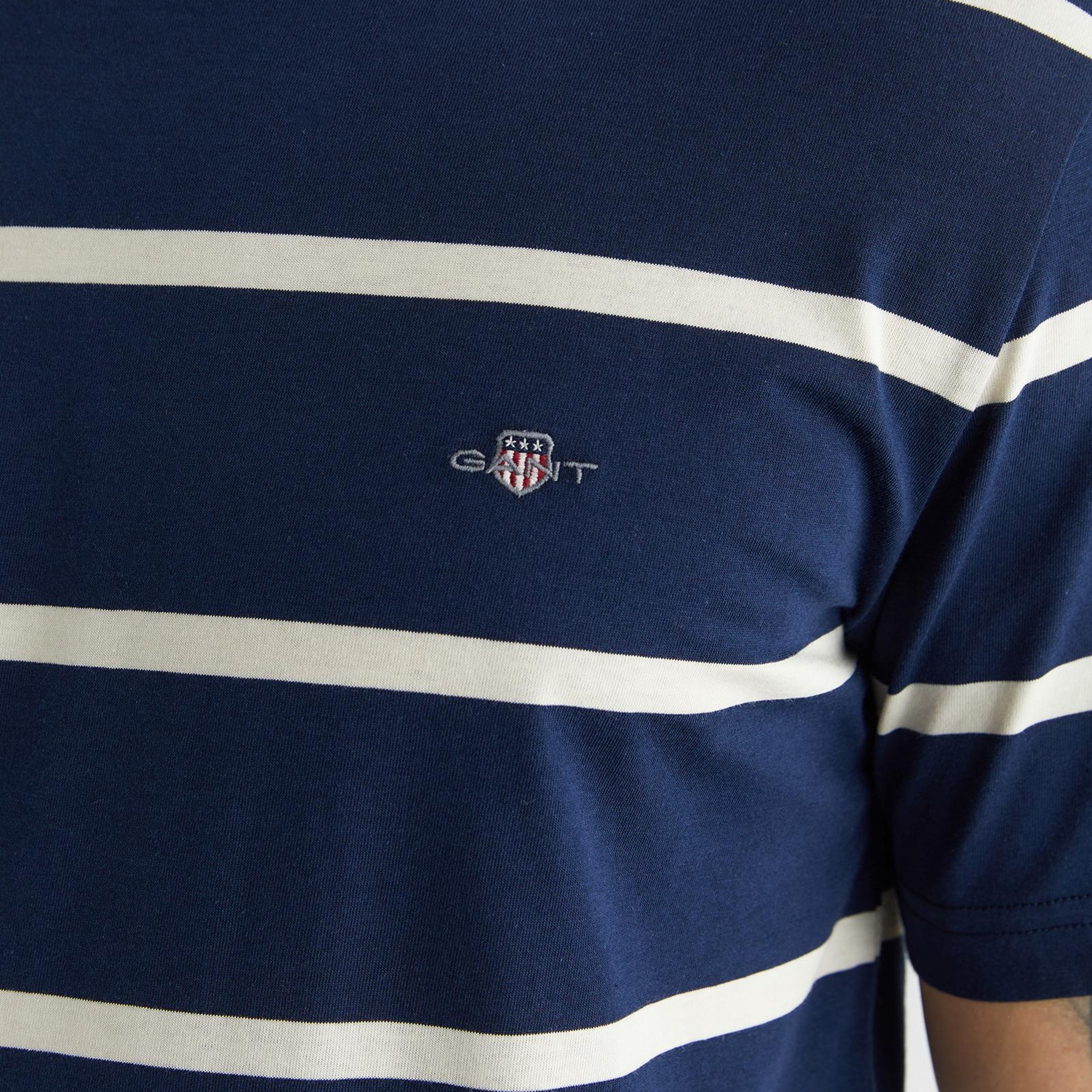 GANT Erkek Lacivert Renk Bloklu Kısa Kollu Logolu T-Shirt