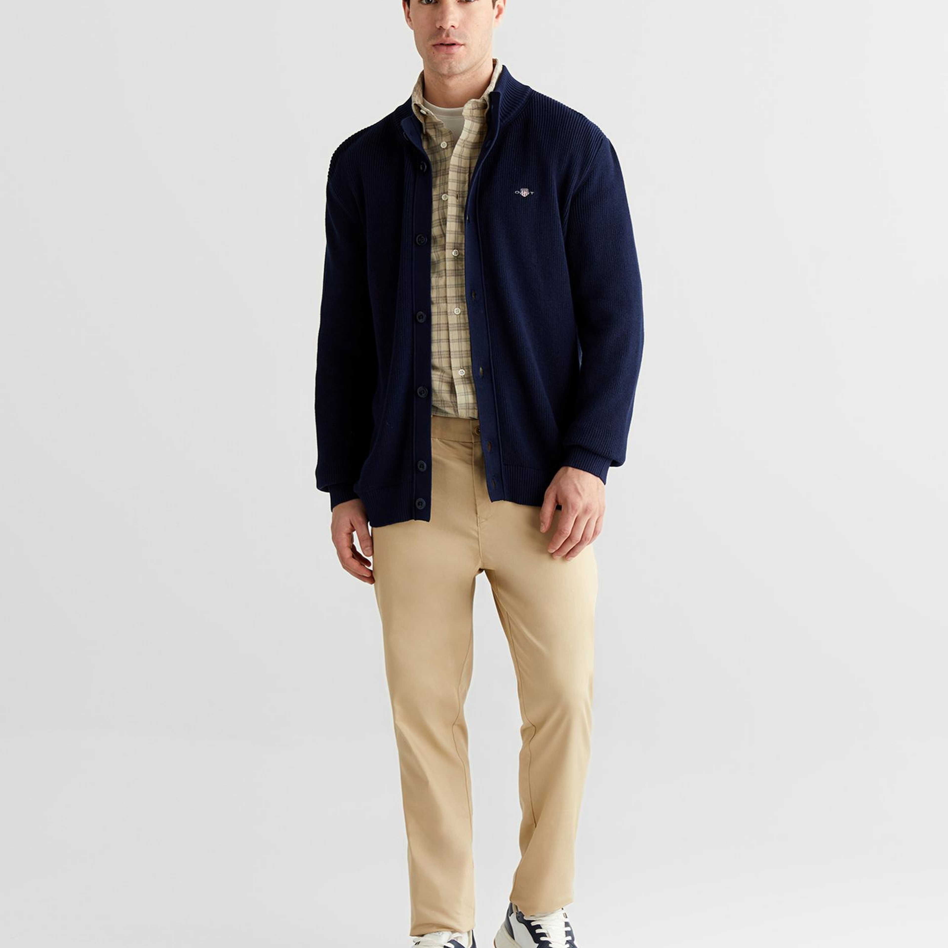 GANT Erkek Lacivert Regular Fit Düğmeli Hırka