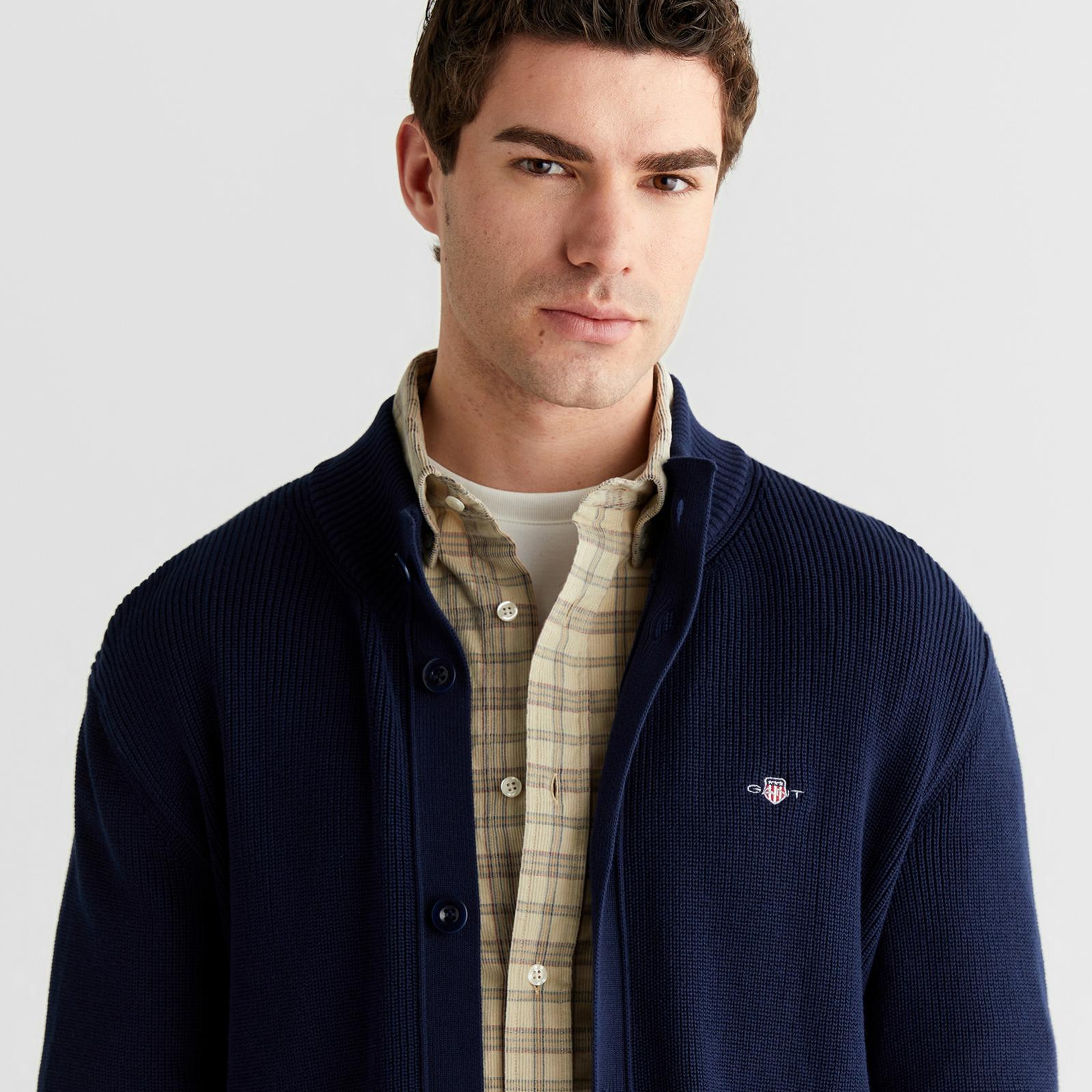 GANT Erkek Lacivert Regular Fit Düğmeli Hırka