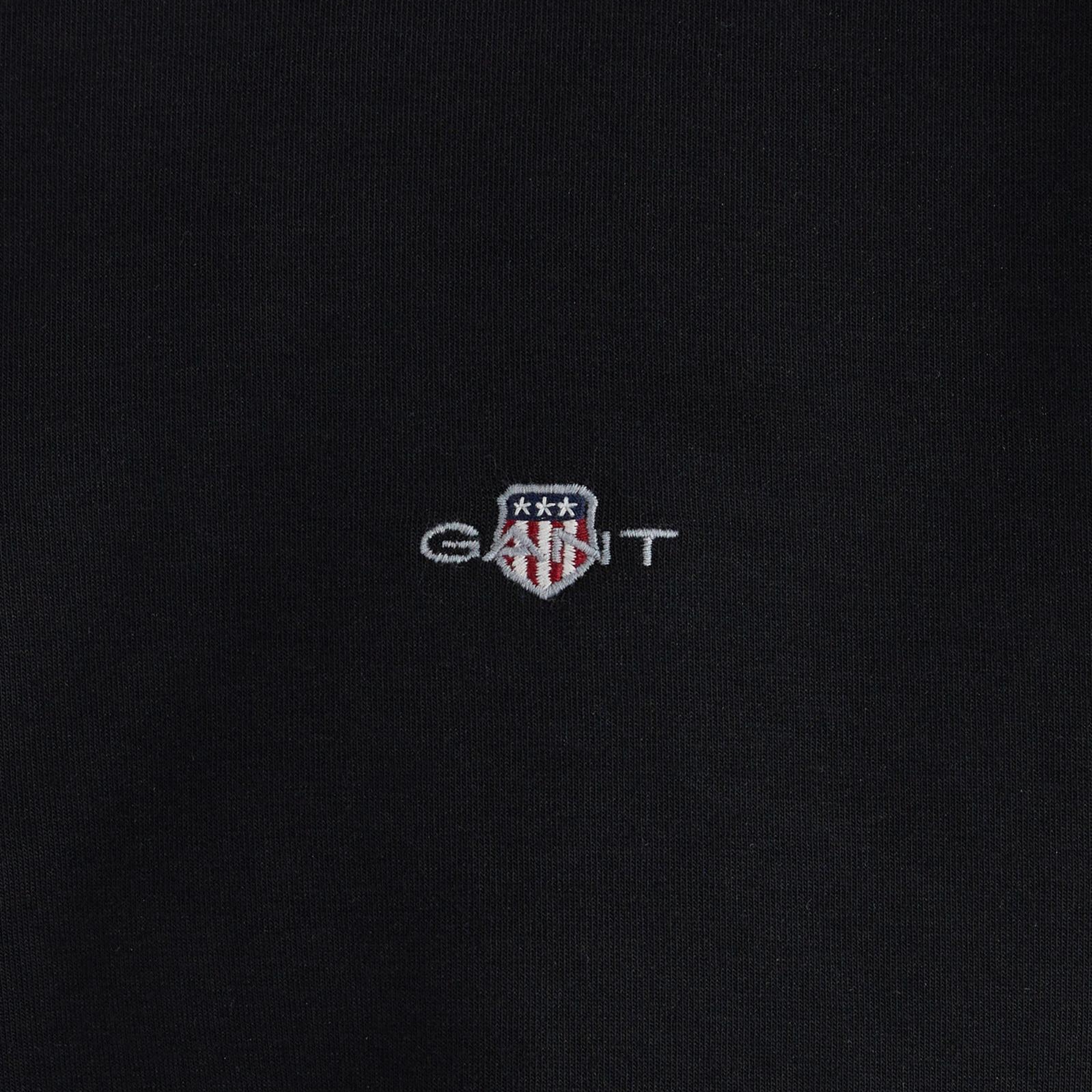 GANT Erkek Siyah Relaxed Fit Yarım Fermuarlı Sweatshirt