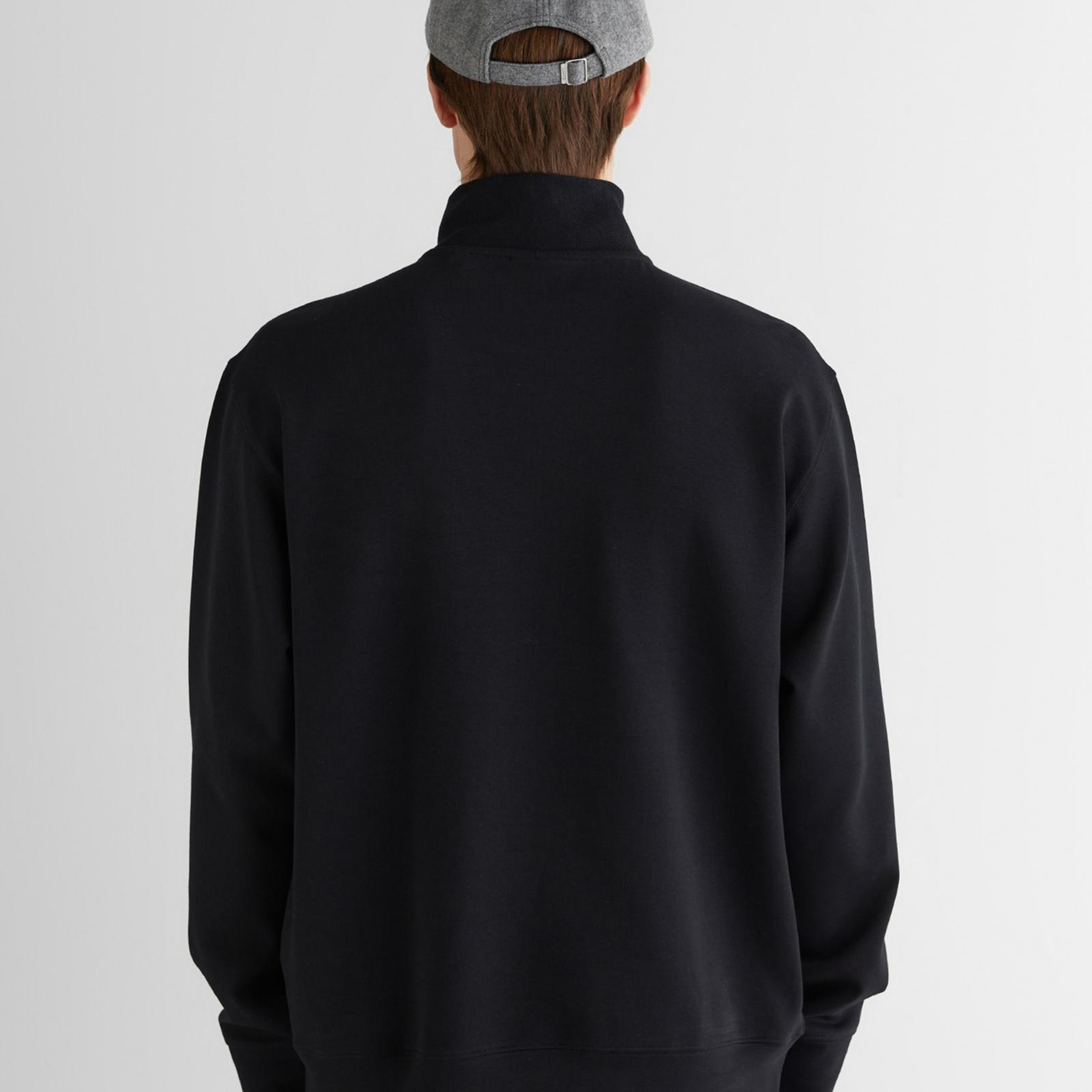 GANT Erkek Siyah Relaxed Fit Yarım Fermuarlı Sweatshirt