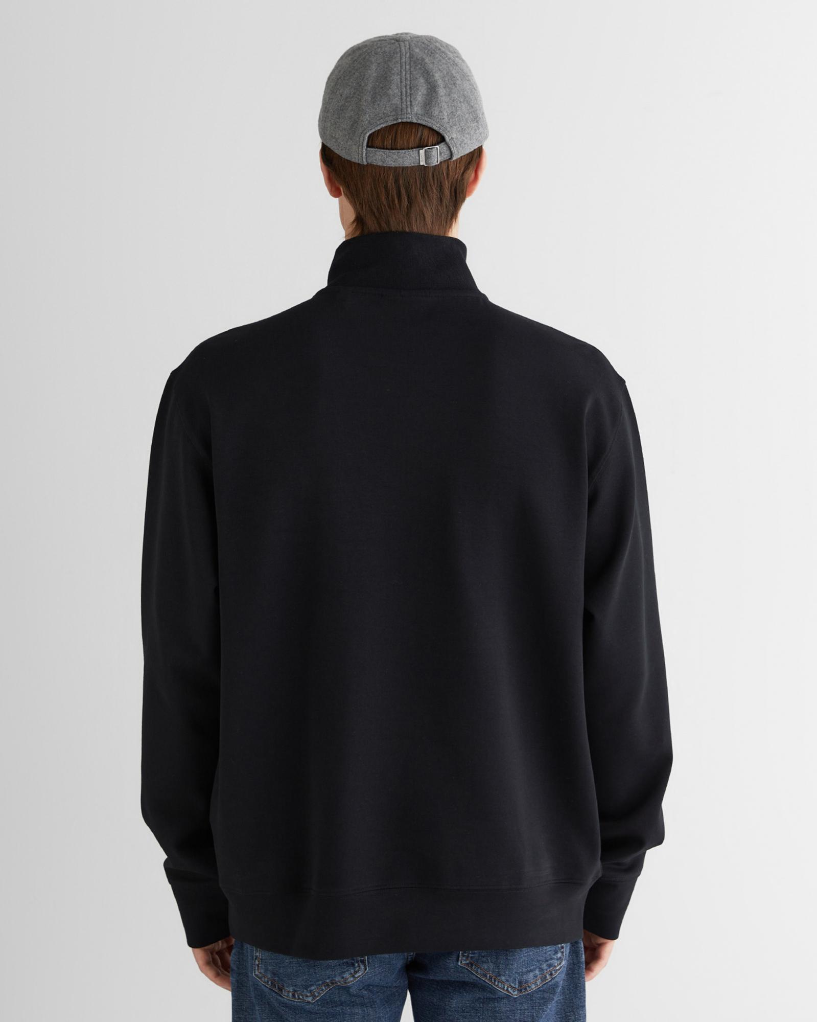 GANT Erkek Siyah Relaxed Fit Yarım Fermuarlı Sweatshirt