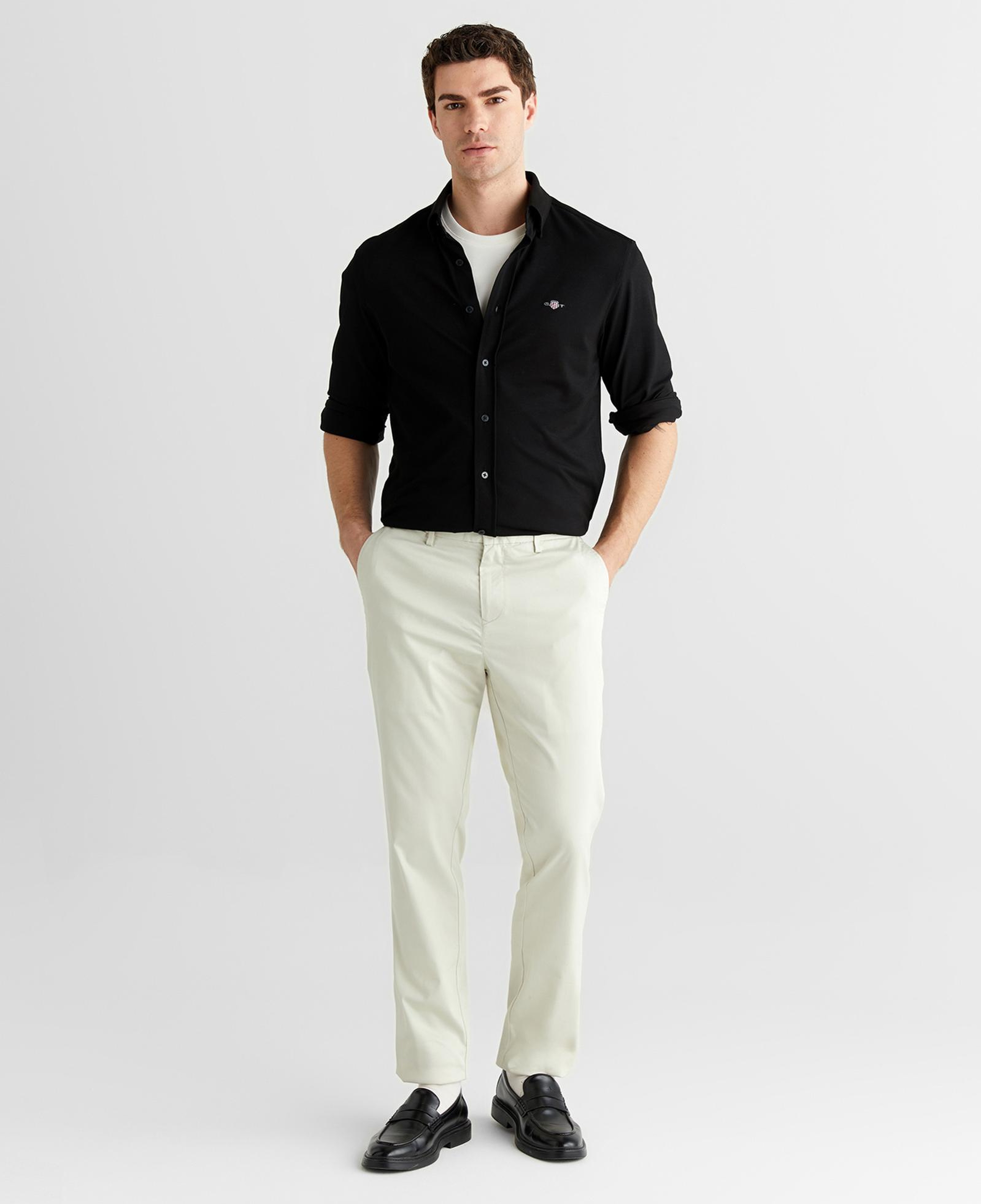 GANT Erkek Siyah Regular Fit Gömlek Yaka Gömlek