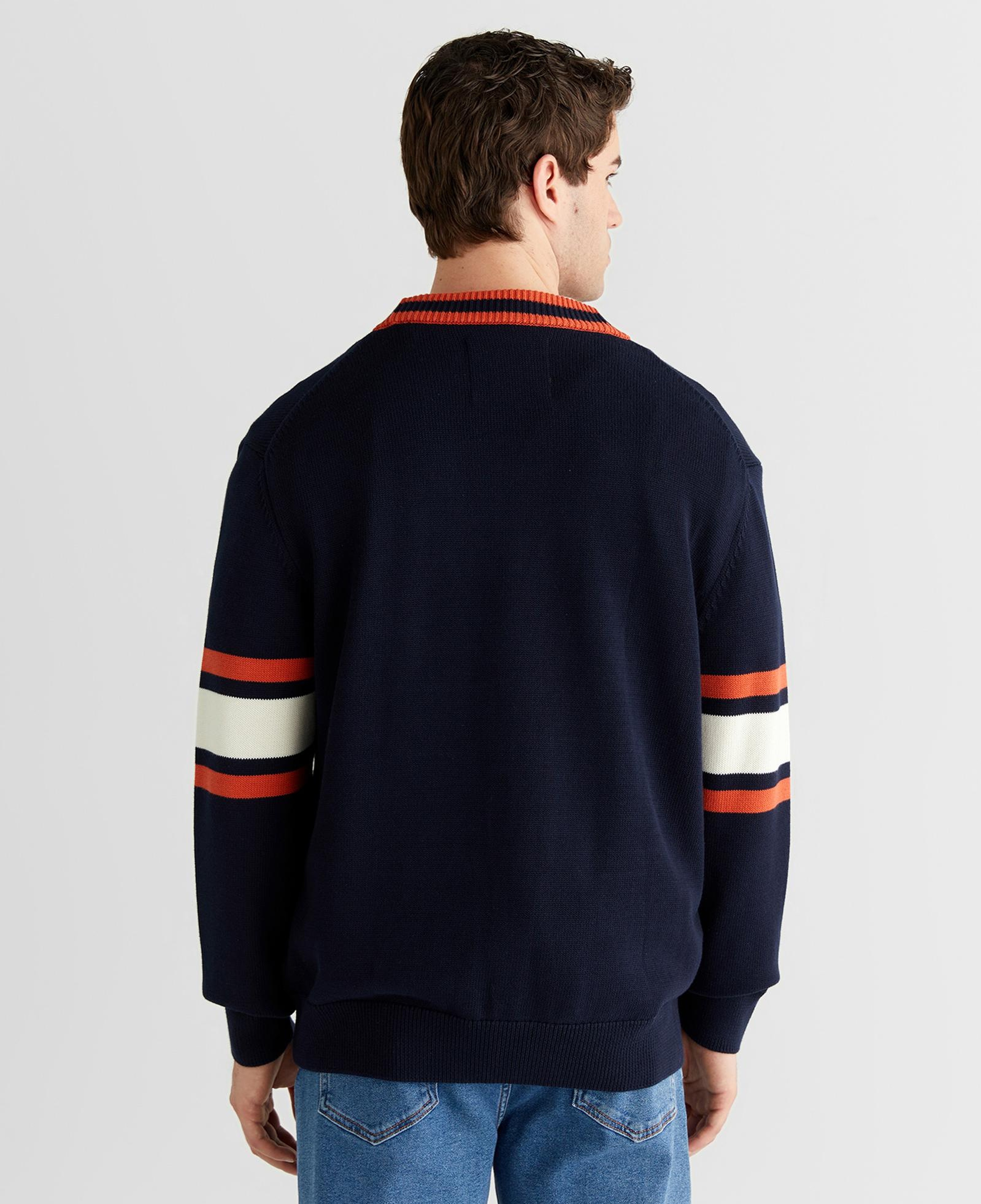 GANT Erkek Lacivert Regular Fit V Yaka Triko