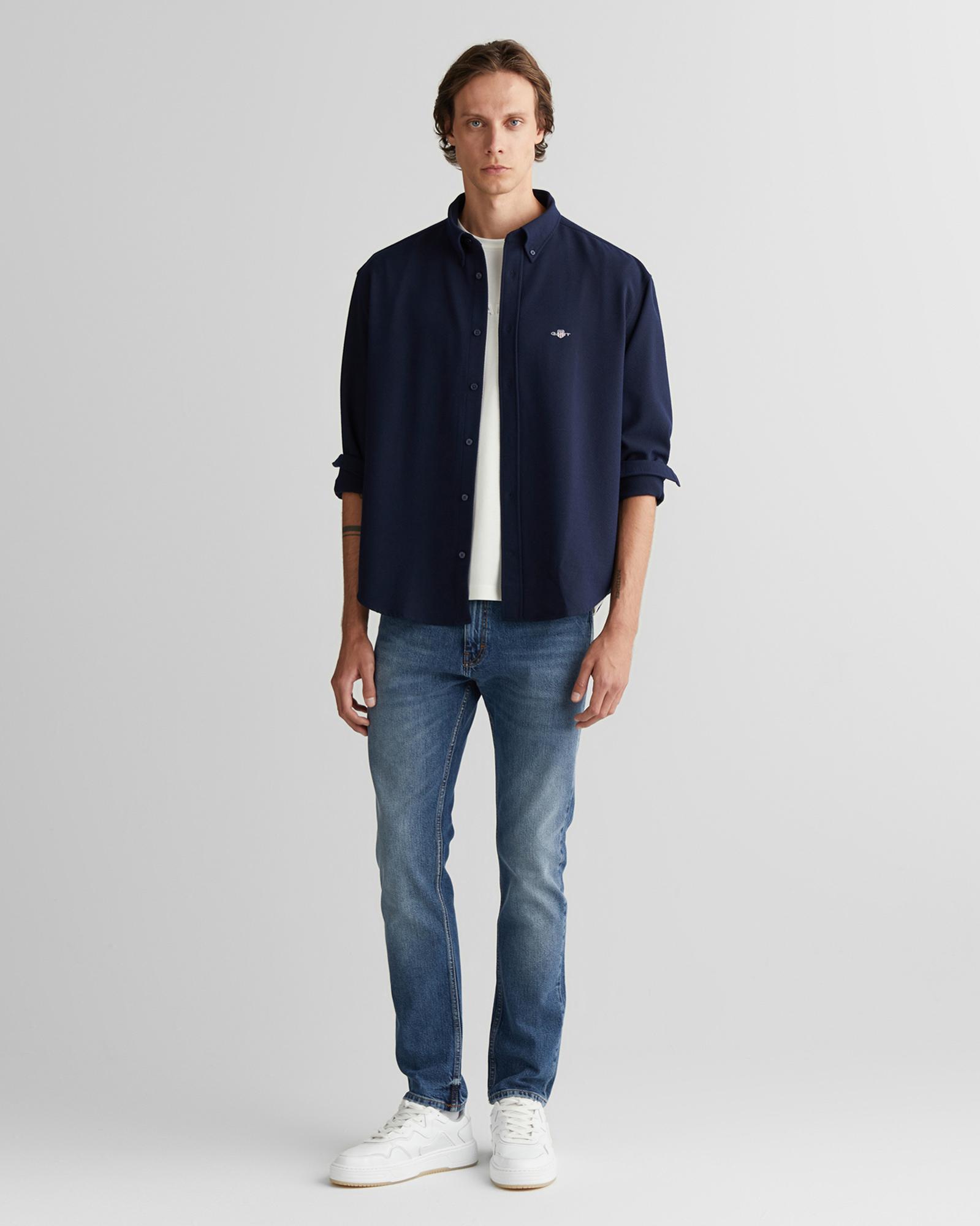 GANT Erkek Lacivert Relaxed Fit  Gömlek