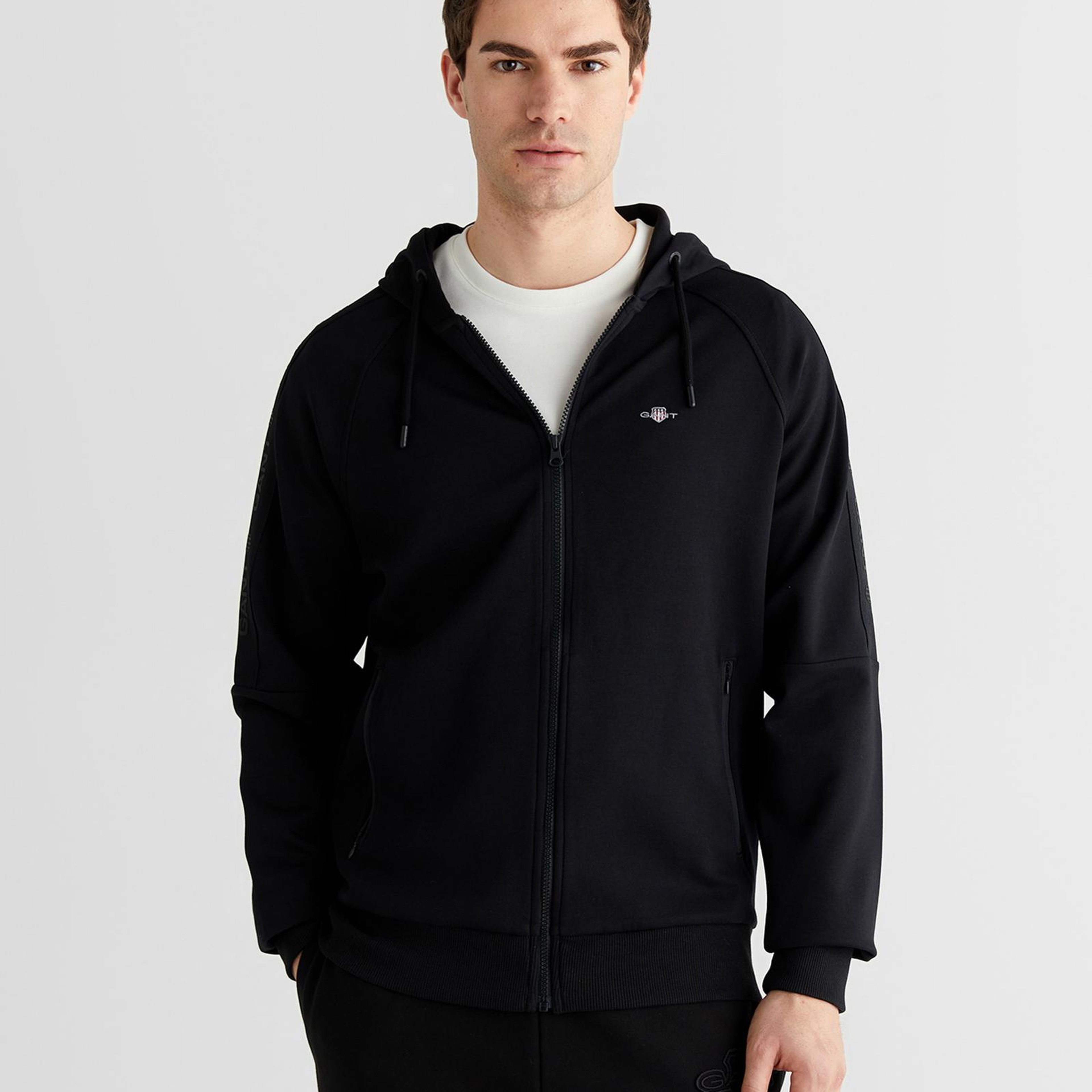 Logo tape full zip hoodie