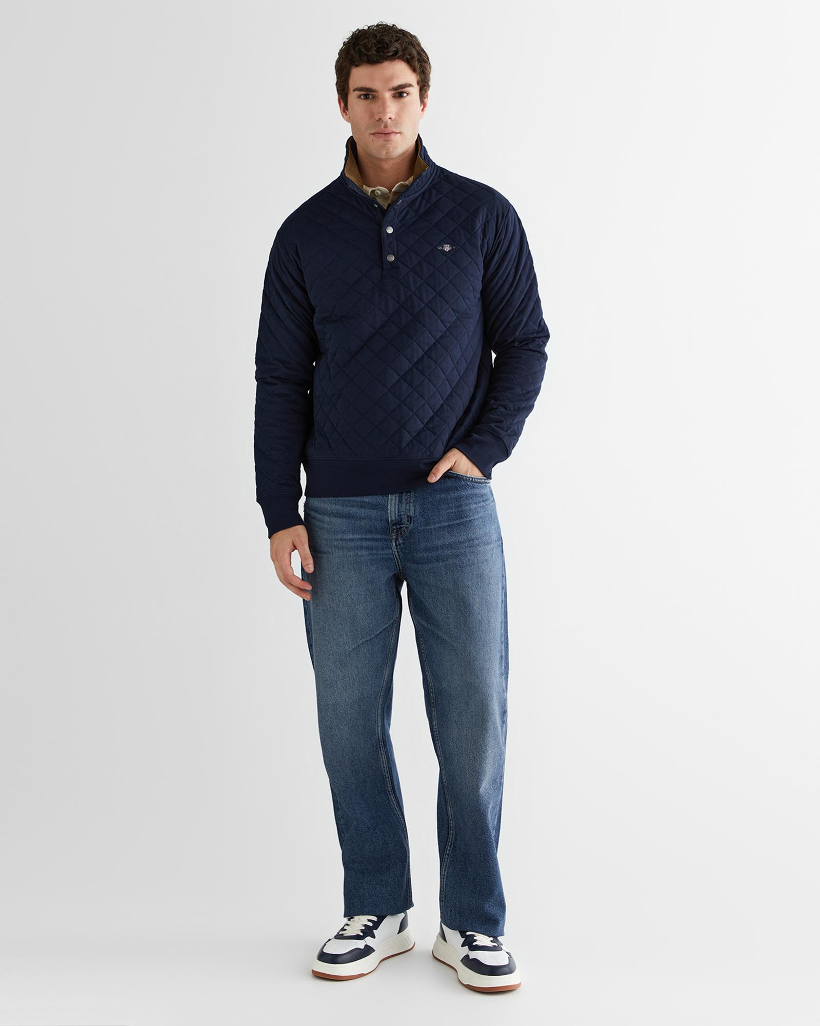 GANT Erkek Lacivert Standart Fit Sweatshirt