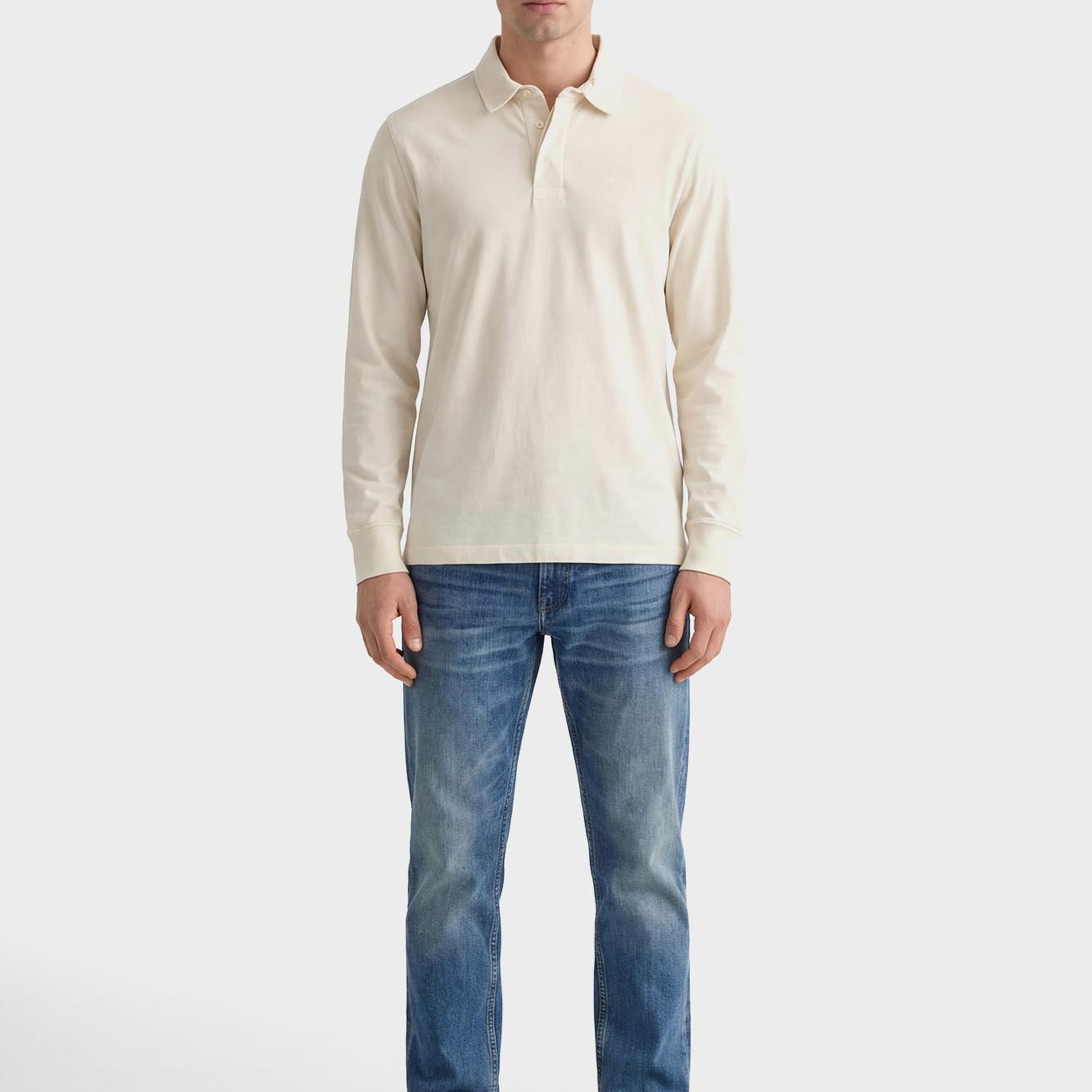 GANT Erkek Krem Regular Fit Logolu Rugby T-Shirt