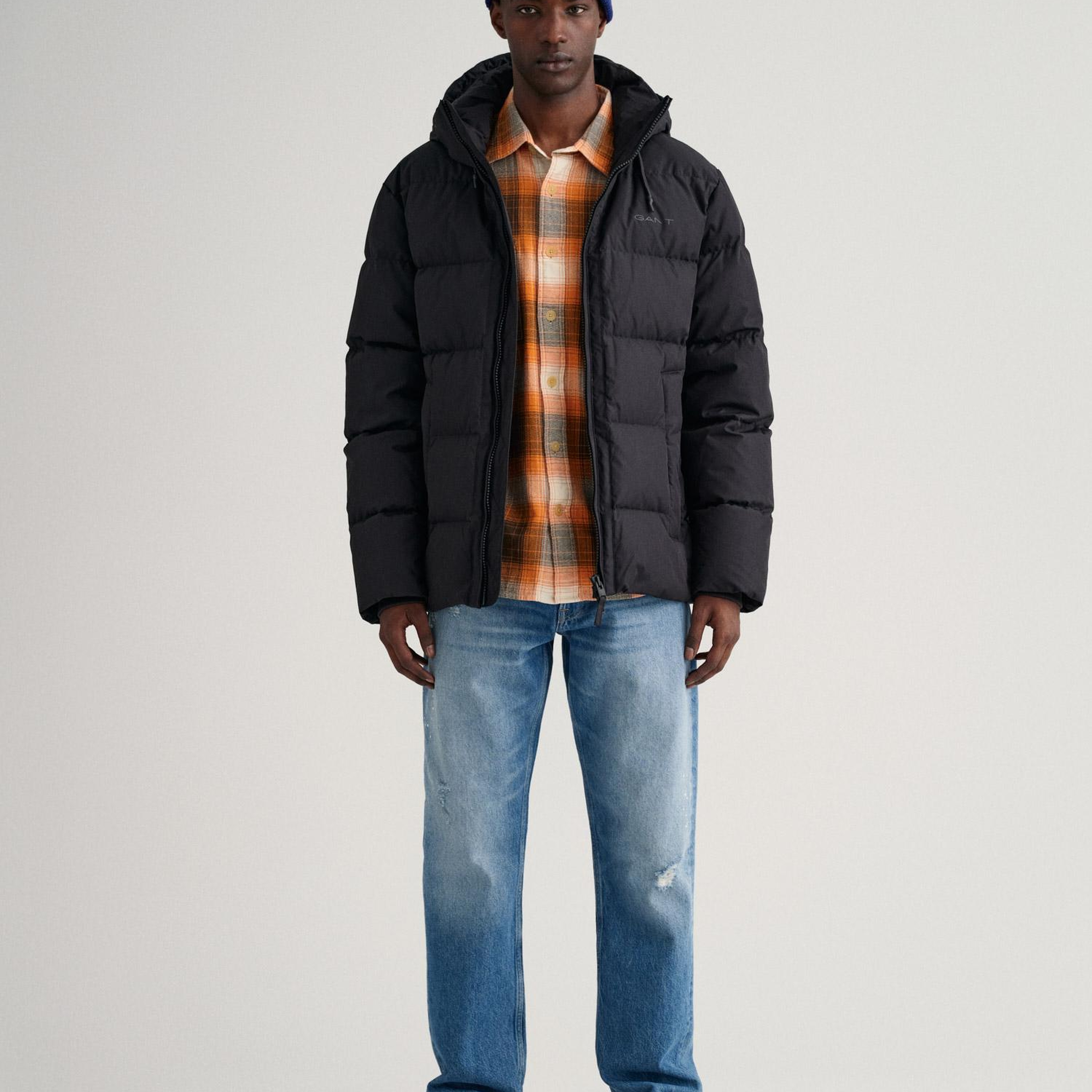 Gant Erkek Siyah Regular Fit Kapüşonlu Mont