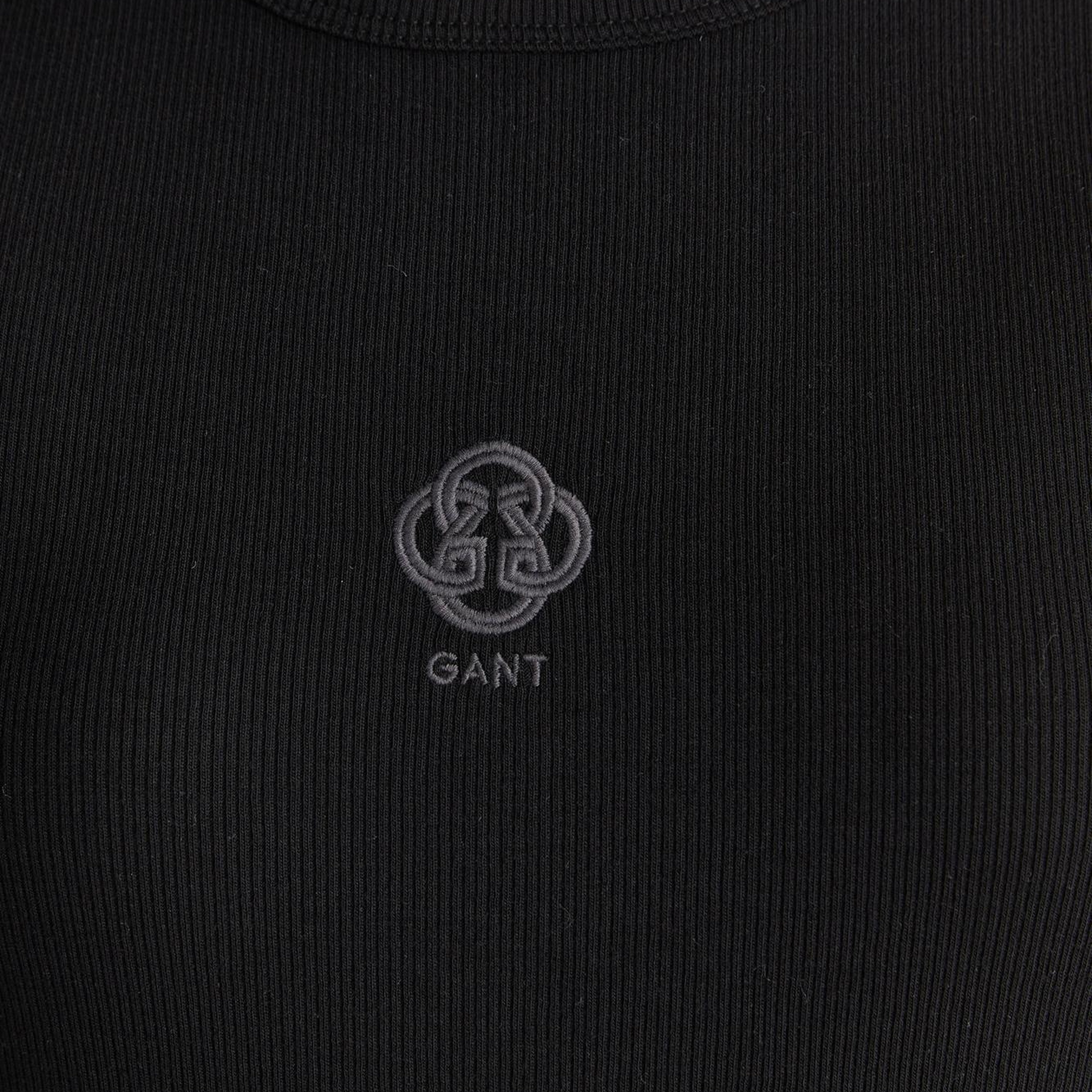GANT Kadın Siyah Bisiklet Yaka Regular Fit T-Shirt