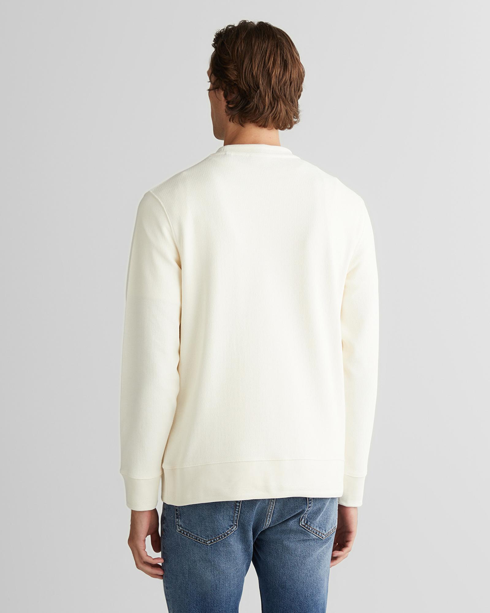 GANT Erkek Krem Bisiklet Yaka Sweatshirt
