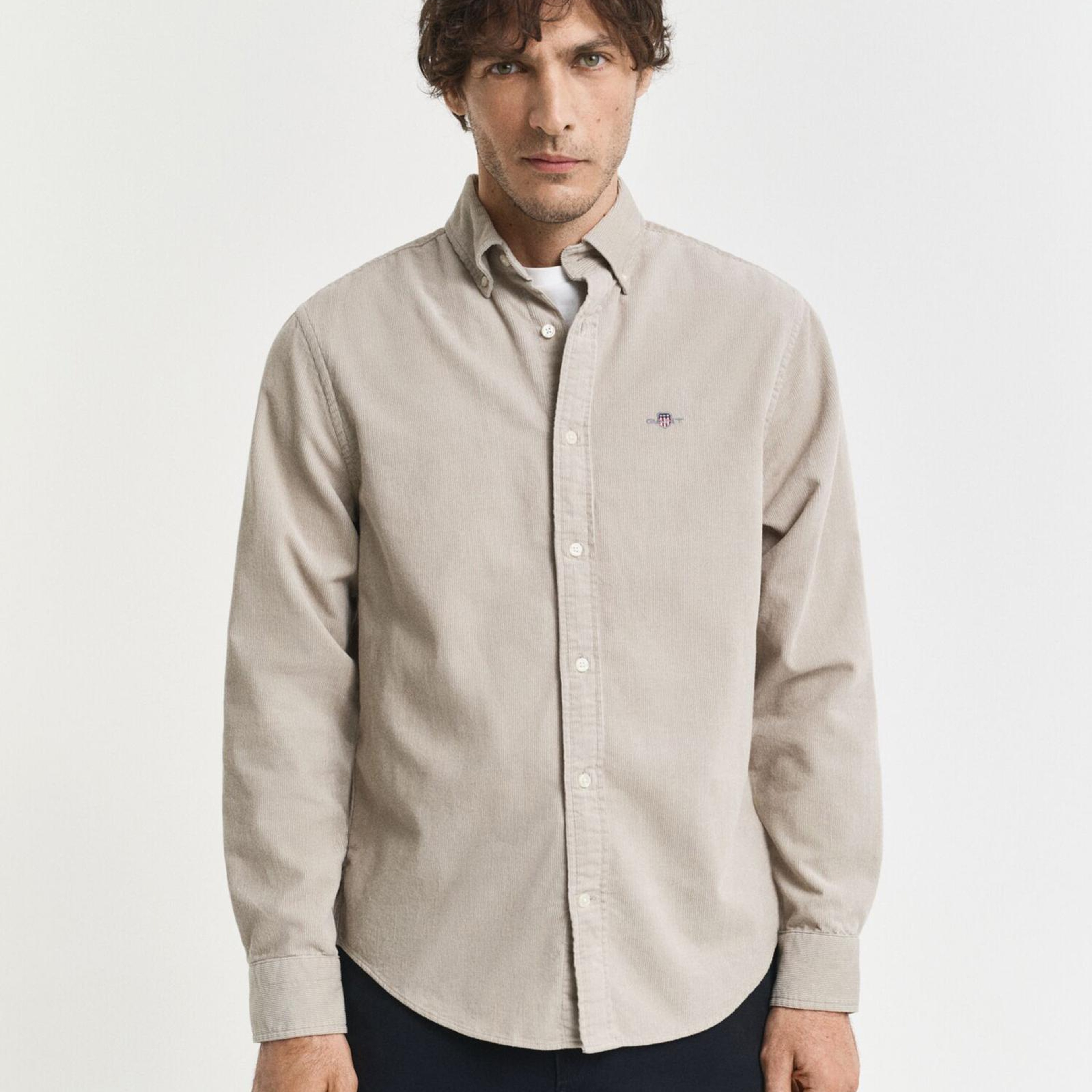 GANT Erkek Bej Regular Fit Düğmeli Gömlek