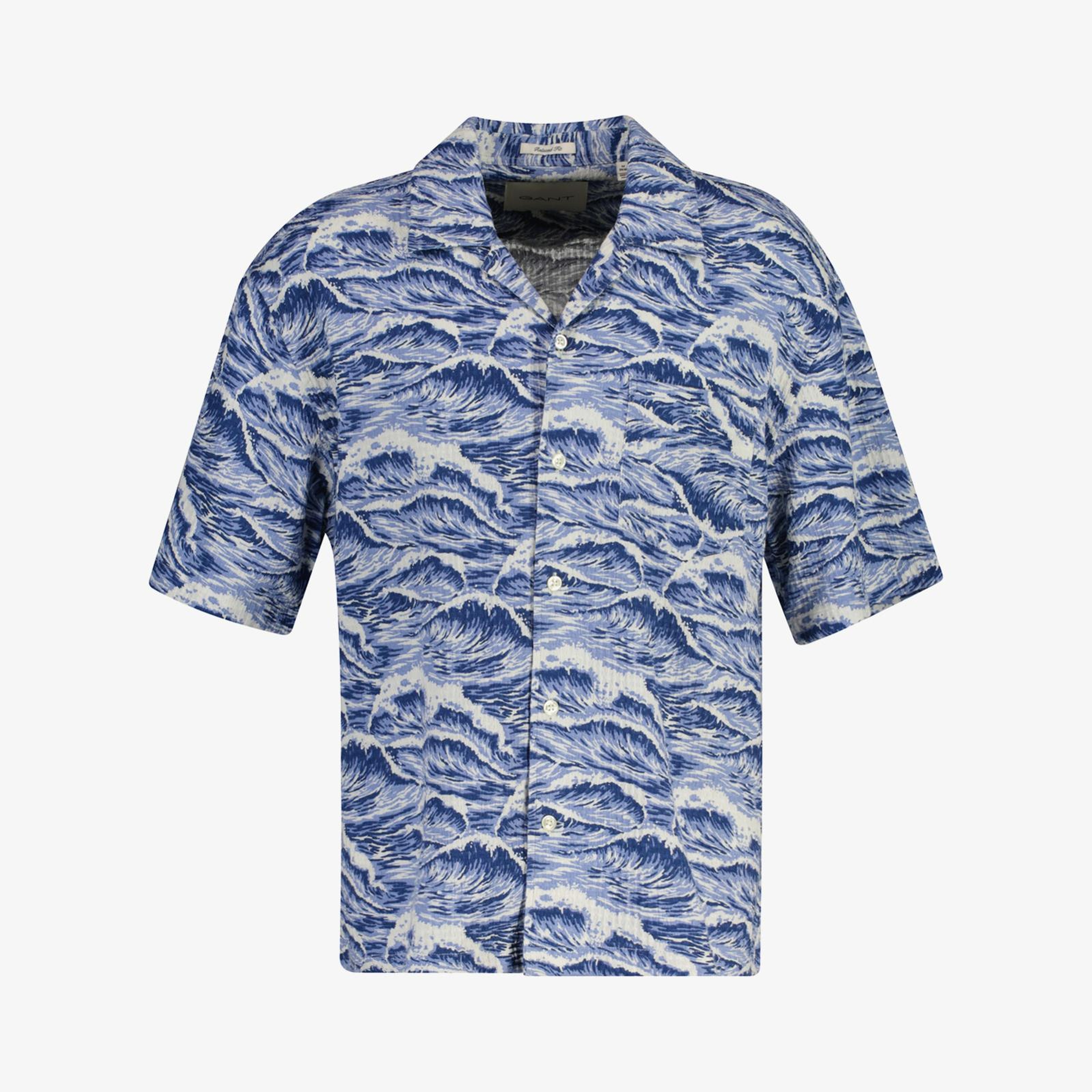 GANT Erkek Mavi Relaxed Fit Baskılı Gömlek