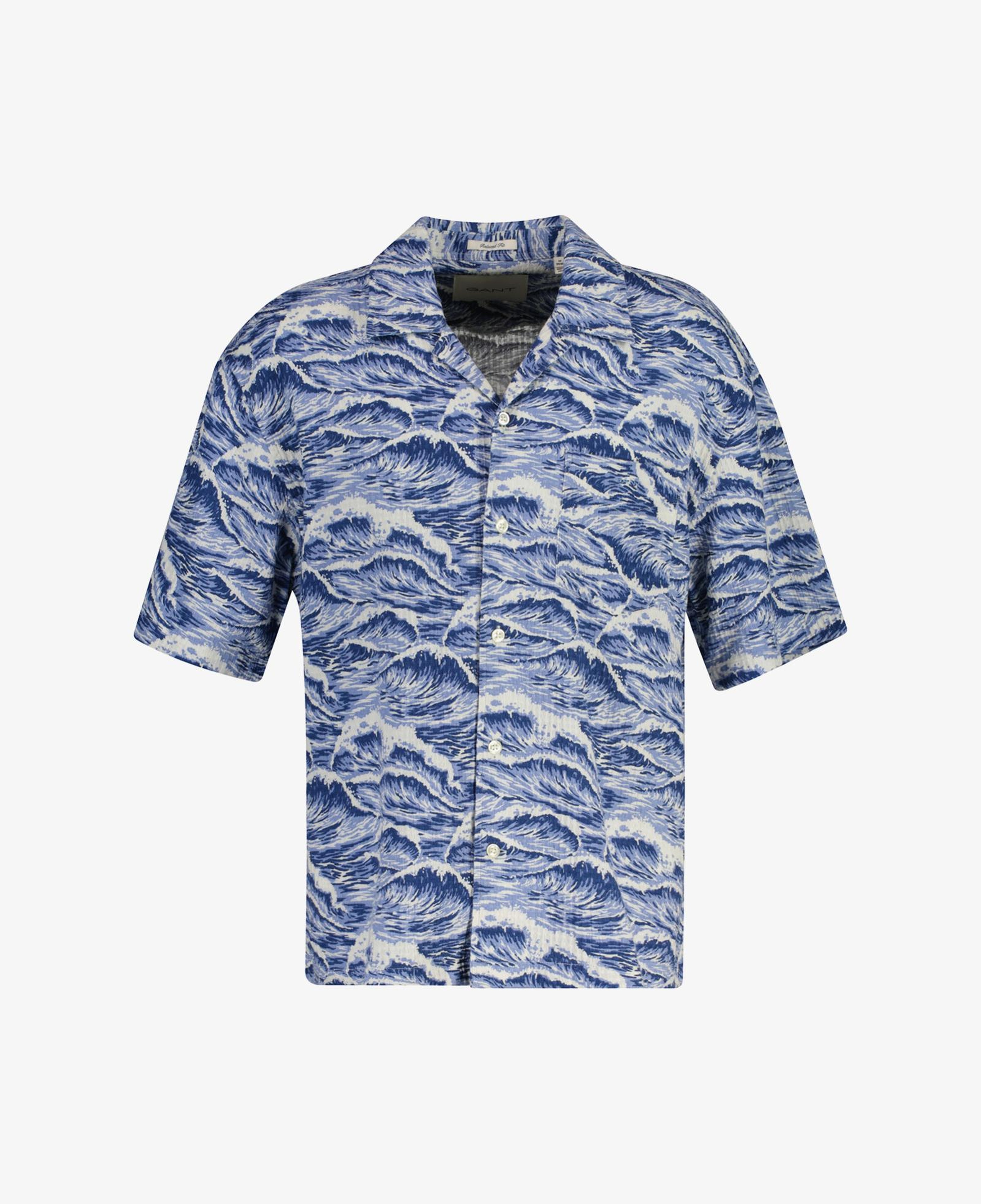 GANT Erkek Mavi Relaxed Fit Baskılı Gömlek