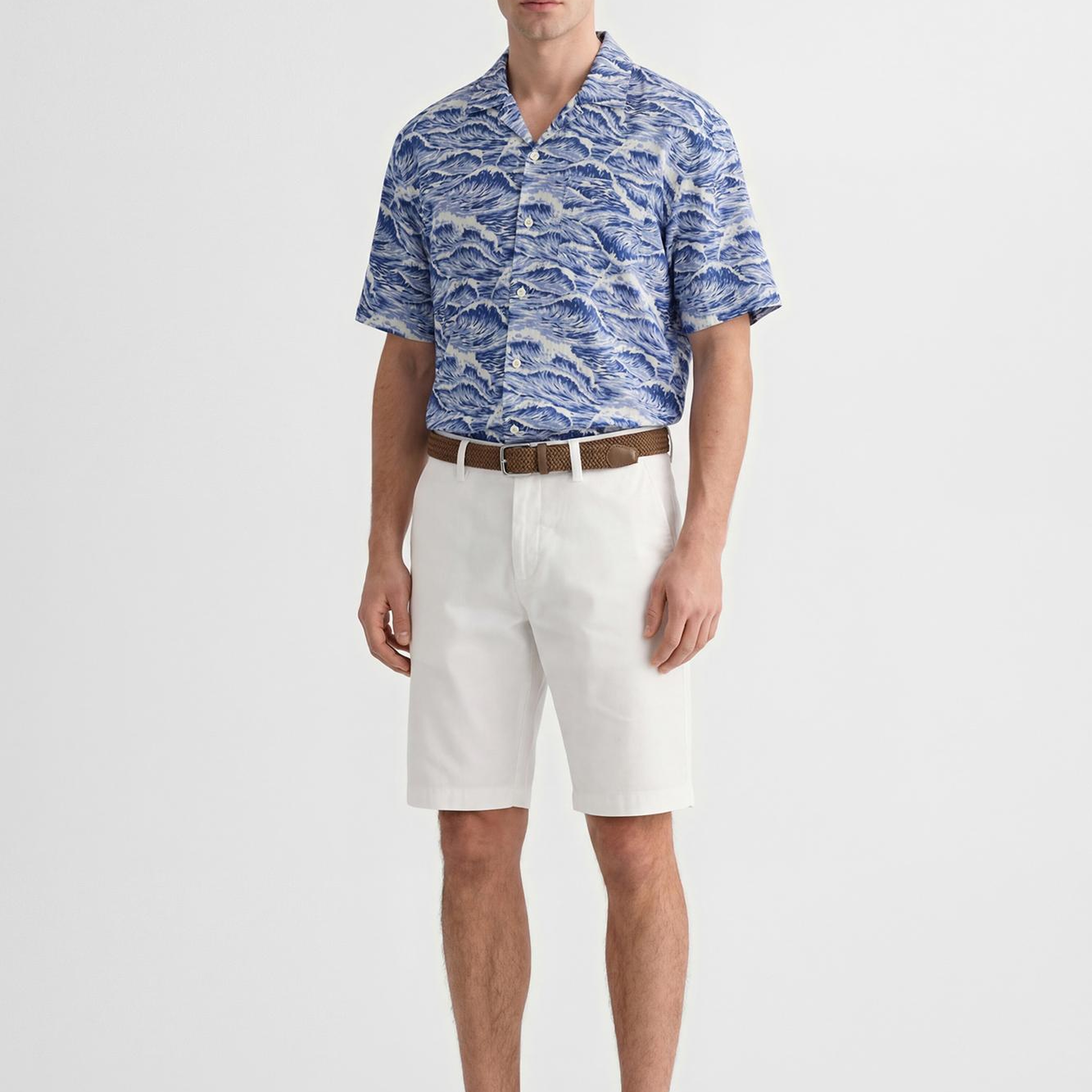 GANT Erkek Mavi Relaxed Fit Baskılı Gömlek