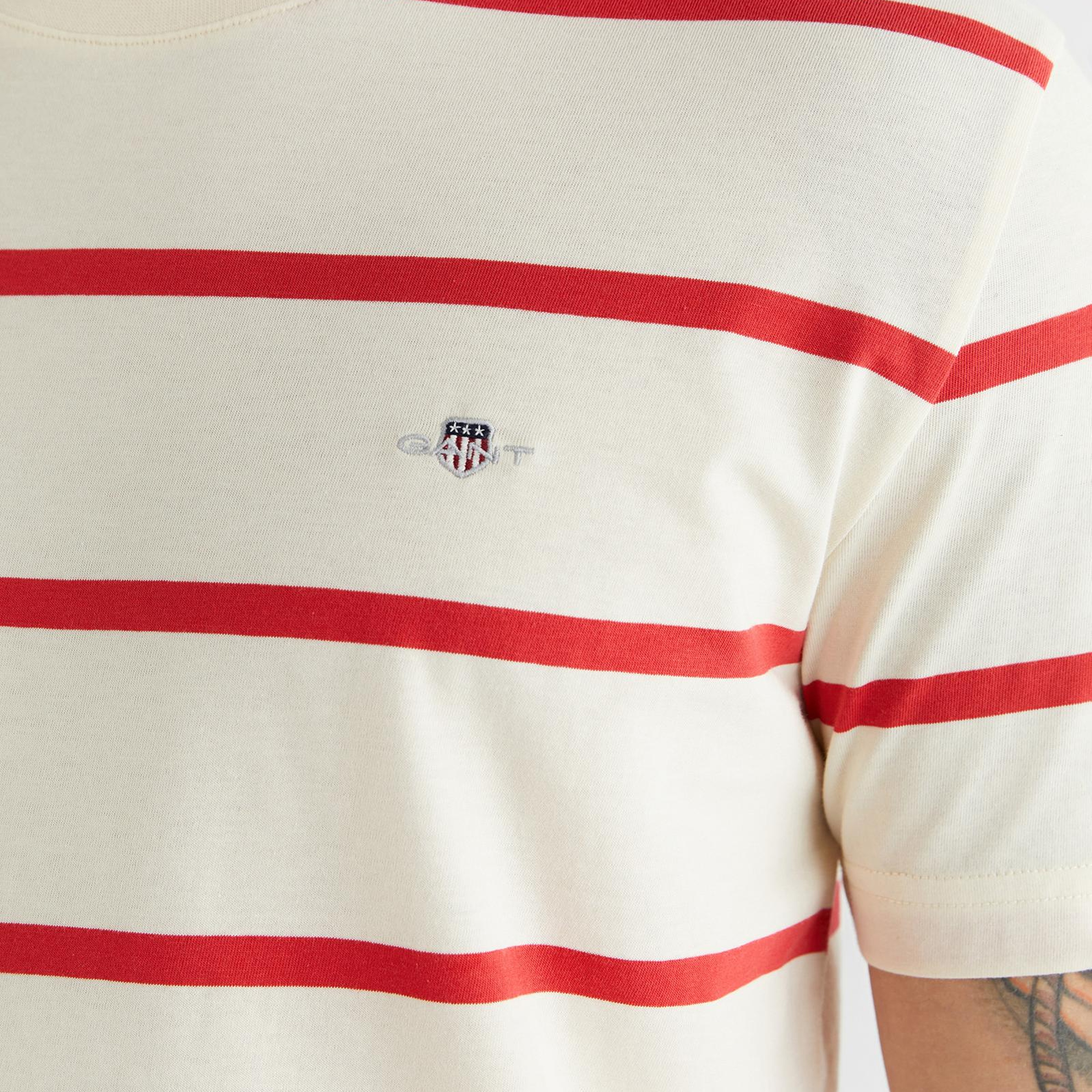 GANT Erkek Krem Renk Bloklu Kısa Kollu Logolu T-Shirt