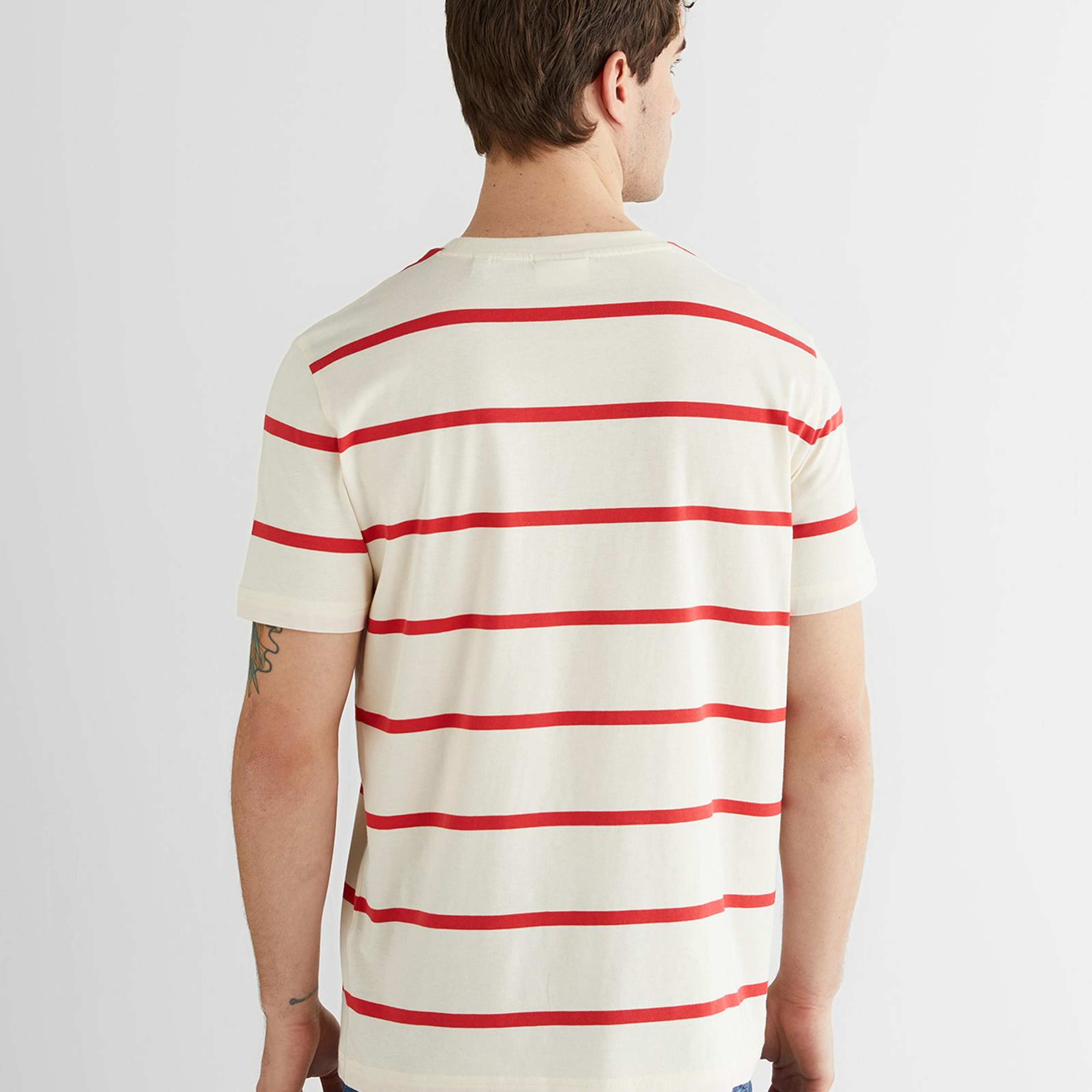 GANT Erkek Krem Renk Bloklu Kısa Kollu Logolu T-Shirt