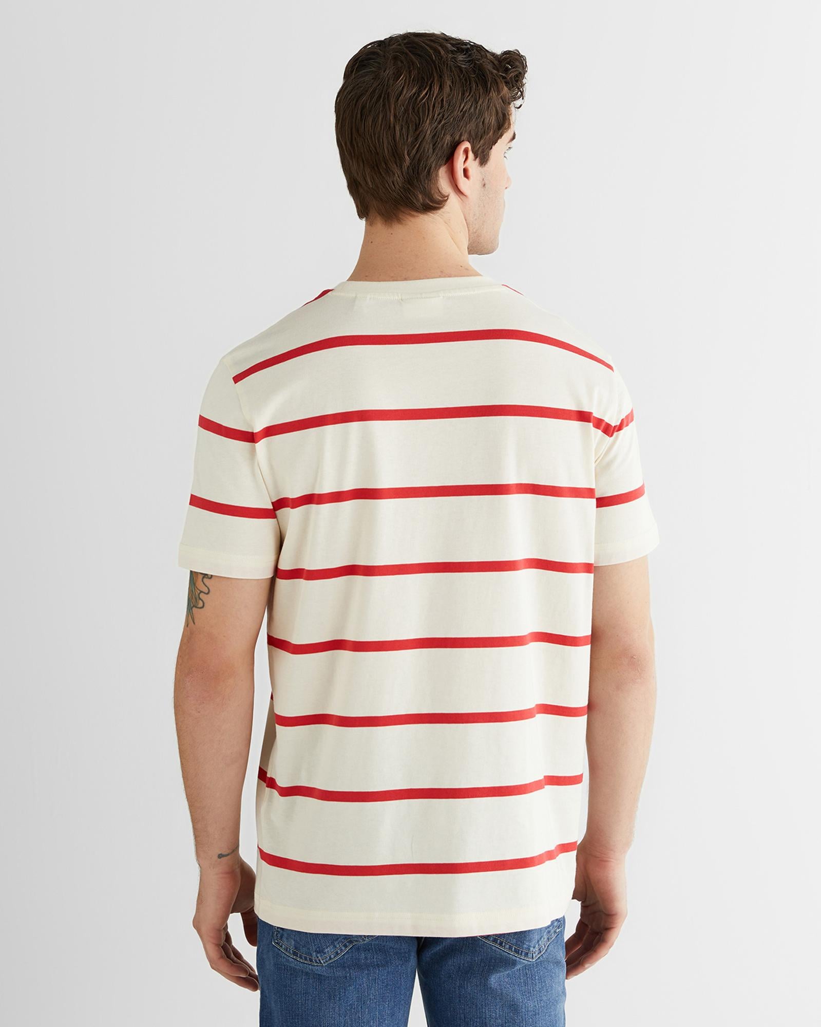 GANT Erkek Krem Renk Bloklu Kısa Kollu Logolu T-Shirt