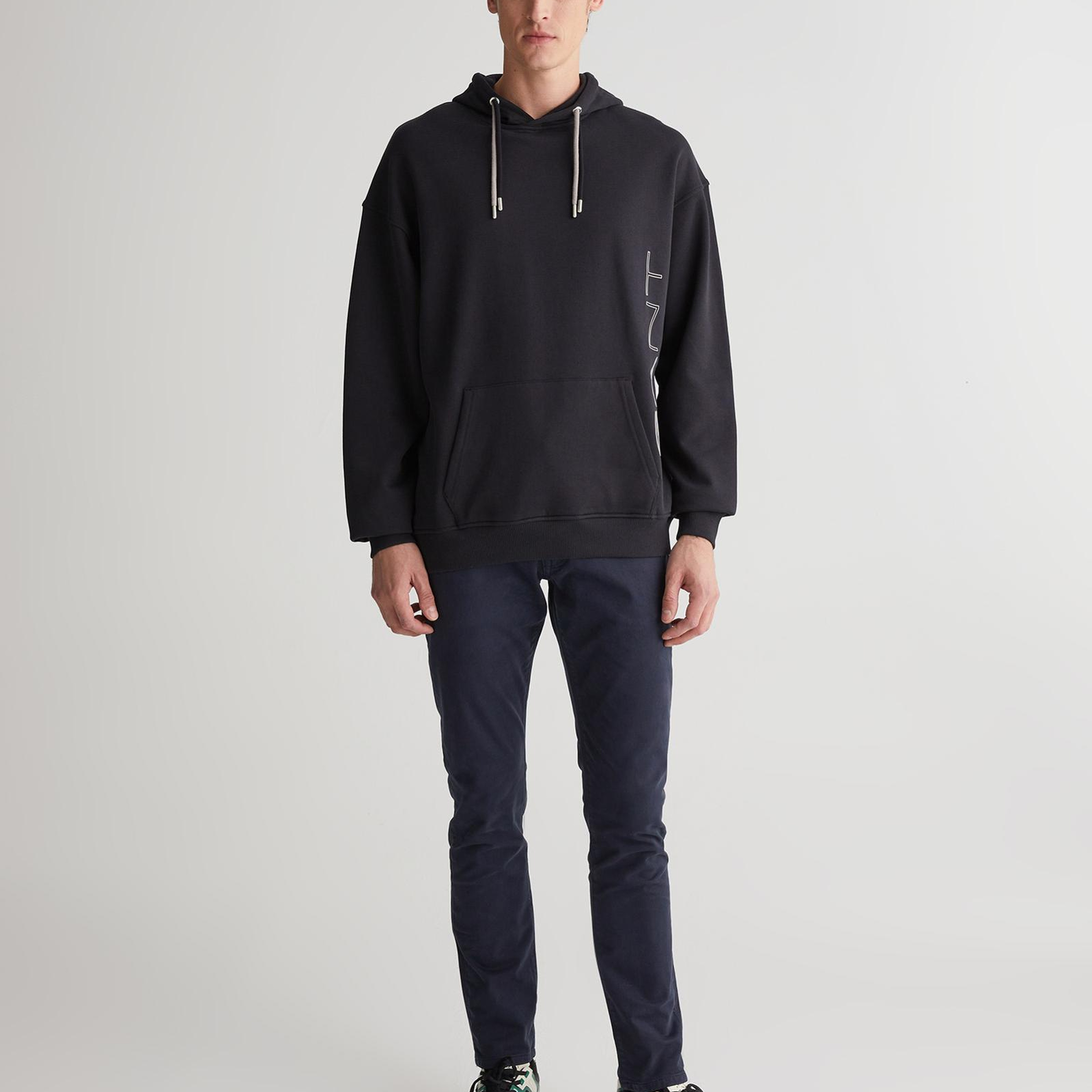 GANT Erkek Siyah Regular Fit Kapüşonlu Logolu Sweatshirt