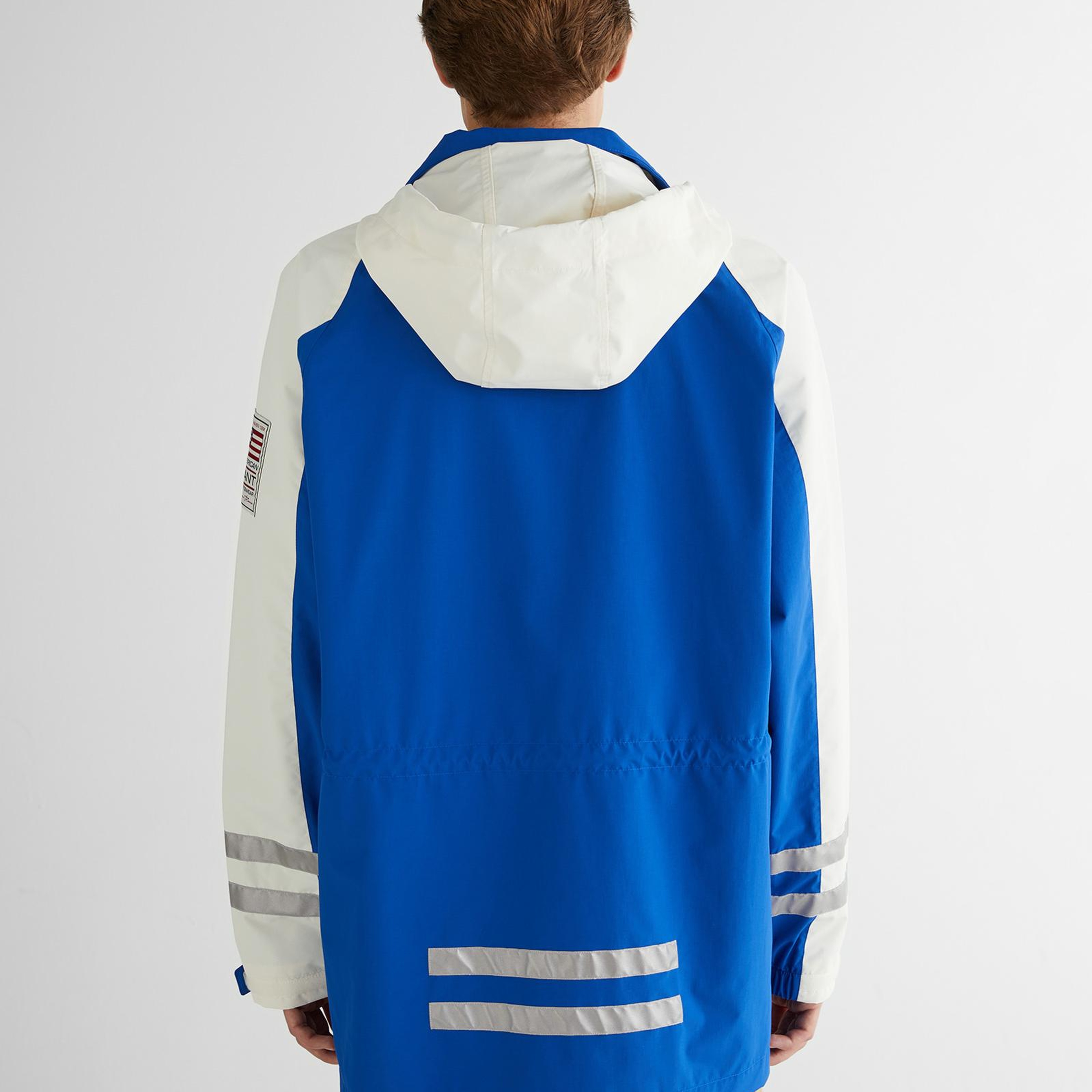 GANT Erkek Lacivert Relaxed Fit Kapüşonlu Renk Bloklu Mont