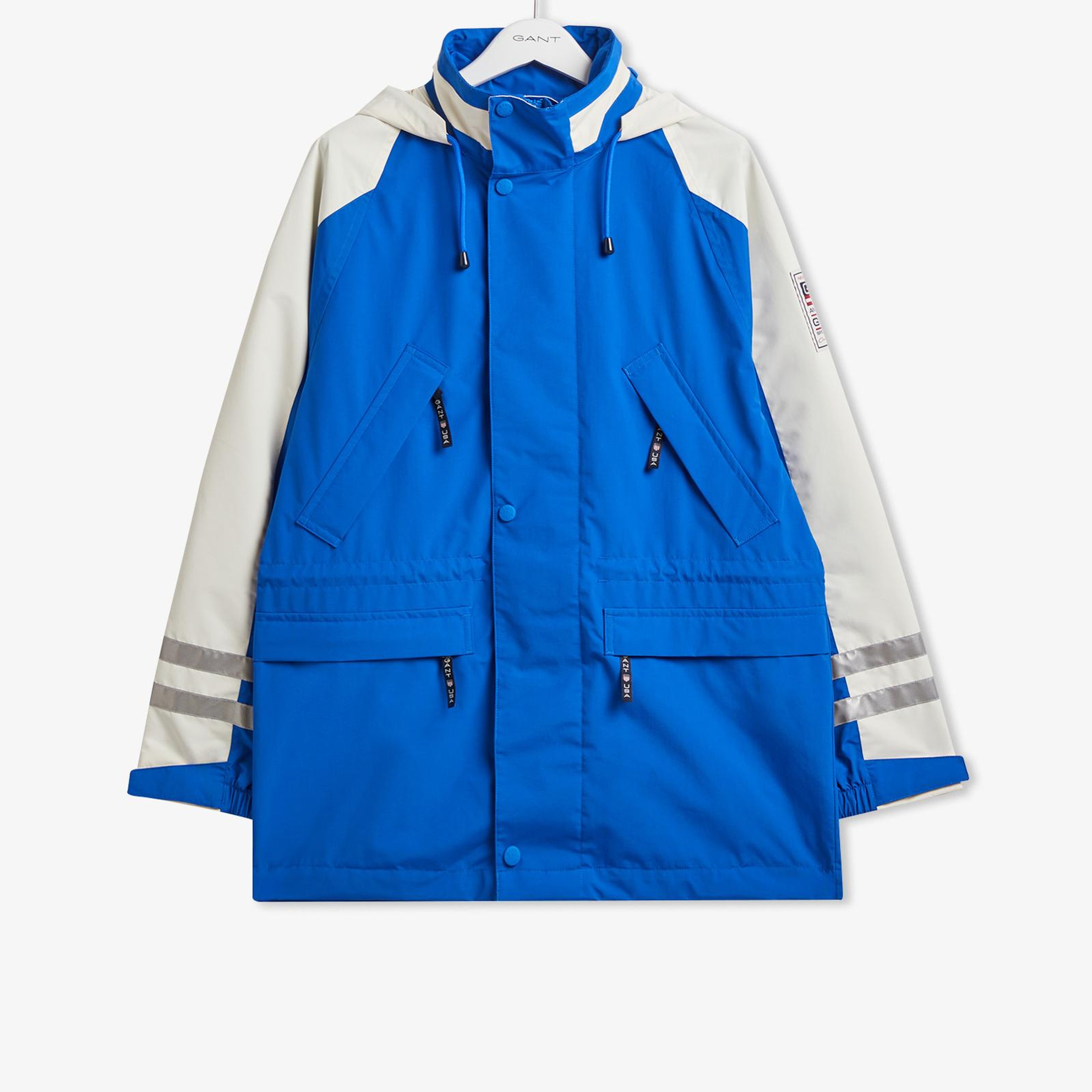 GANT Erkek Lacivert Relaxed Fit Kapüşonlu Renk Bloklu Mont