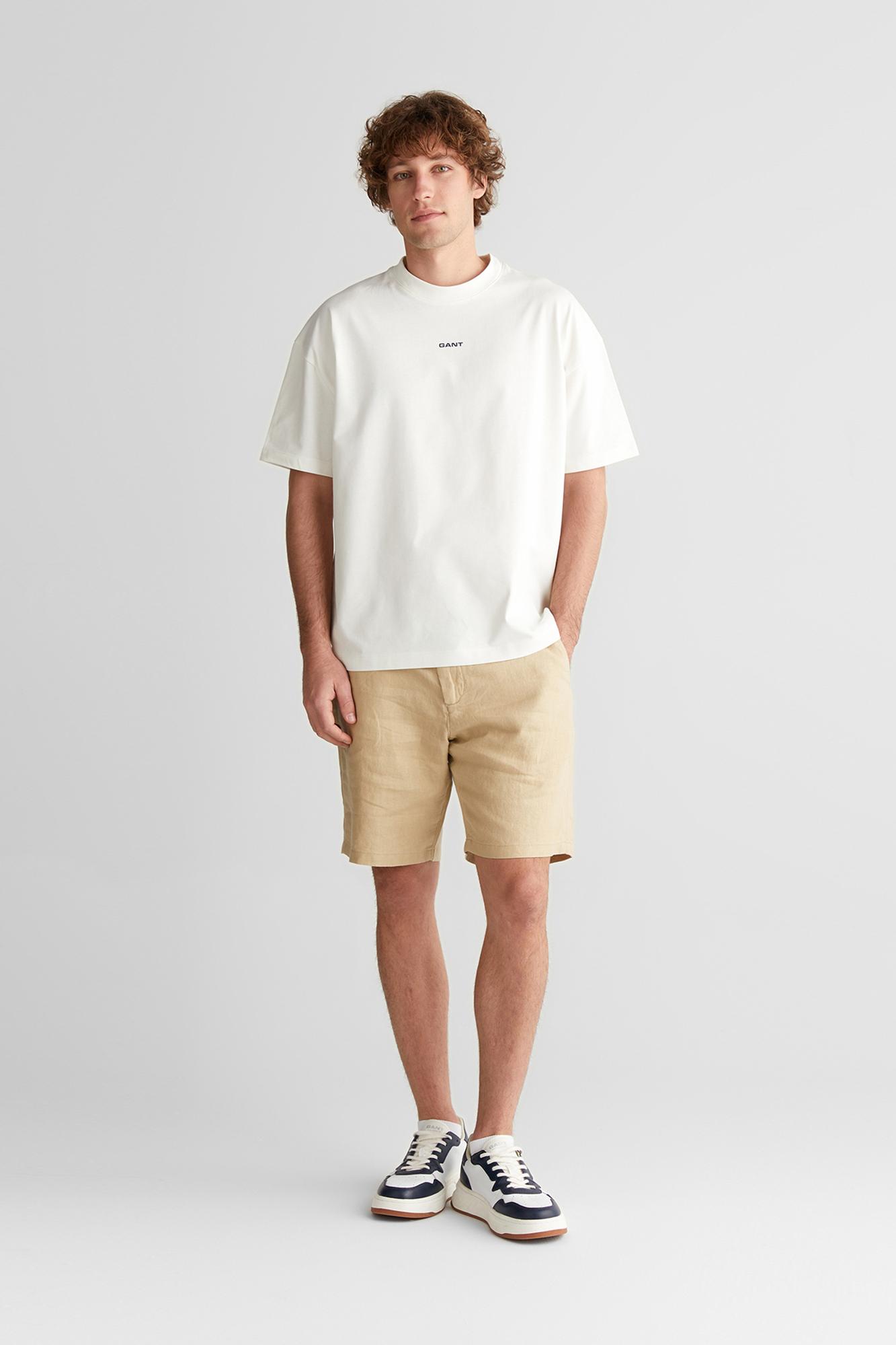 GANT Erkek Beyaz Baskılı Kısa Kollu T-Shirt