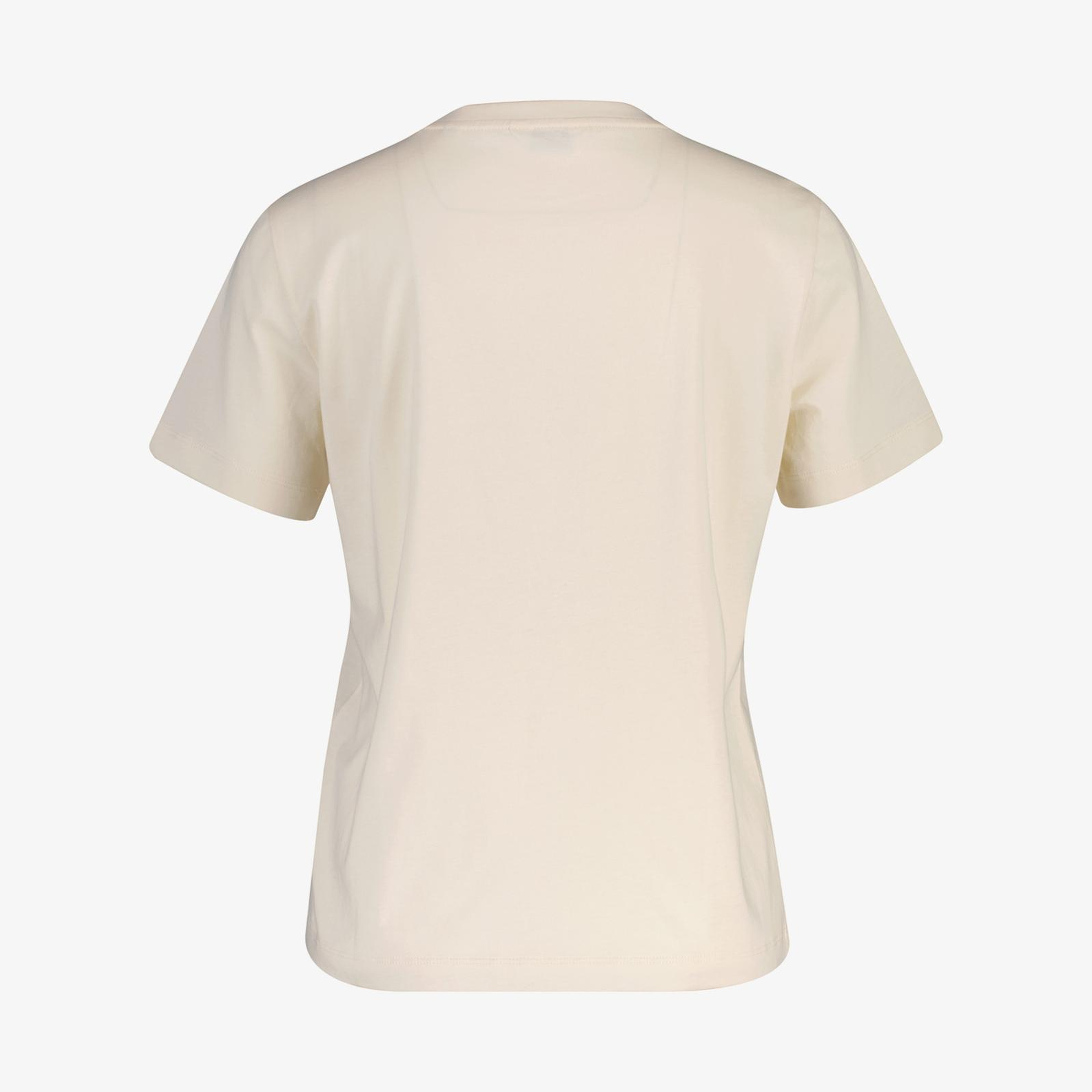 GANT Kadın Krem Bisiklet Yaka Regular Fit Logolu T-Shirt