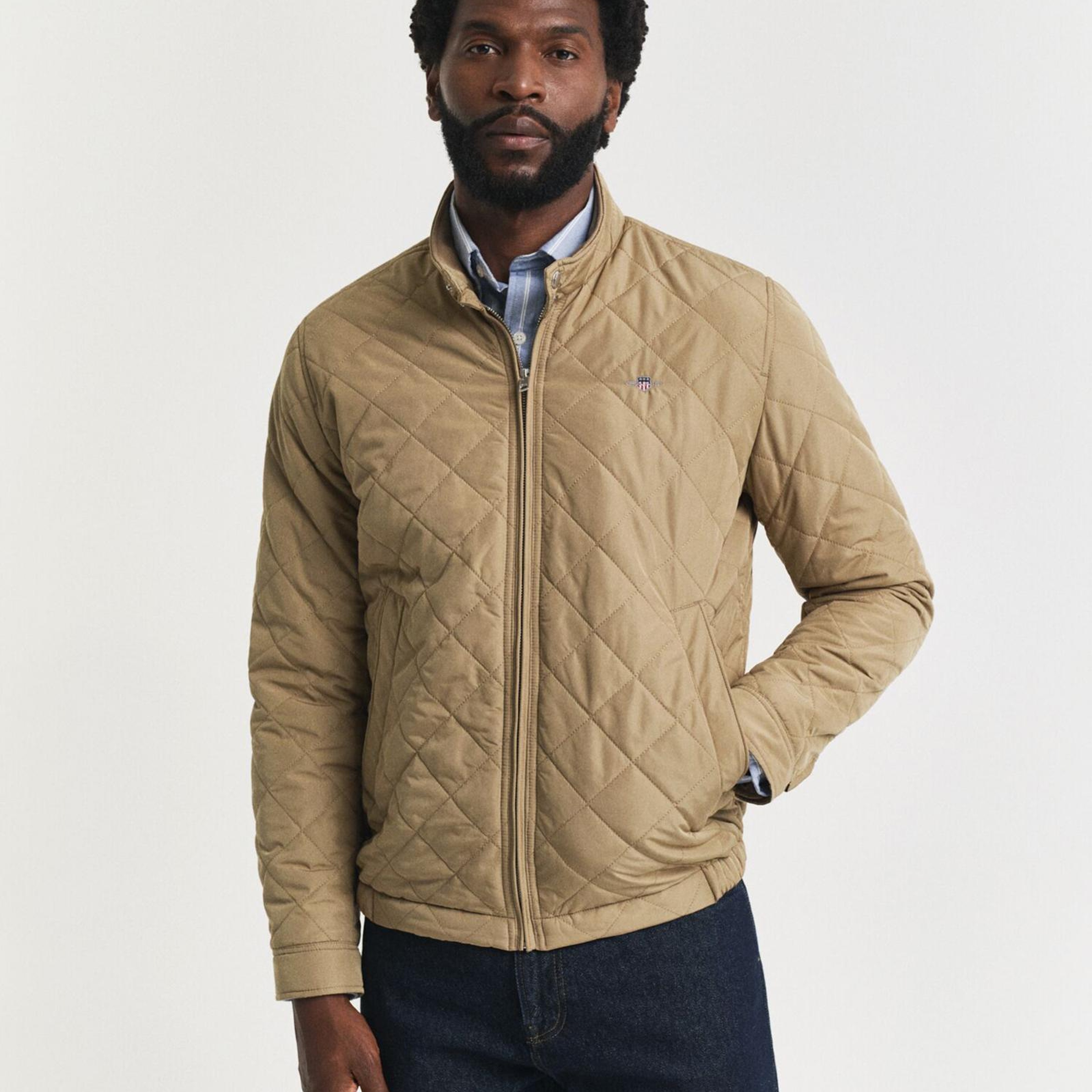GANT Erkek Bej Regular Fit Fermuarlı Mont
