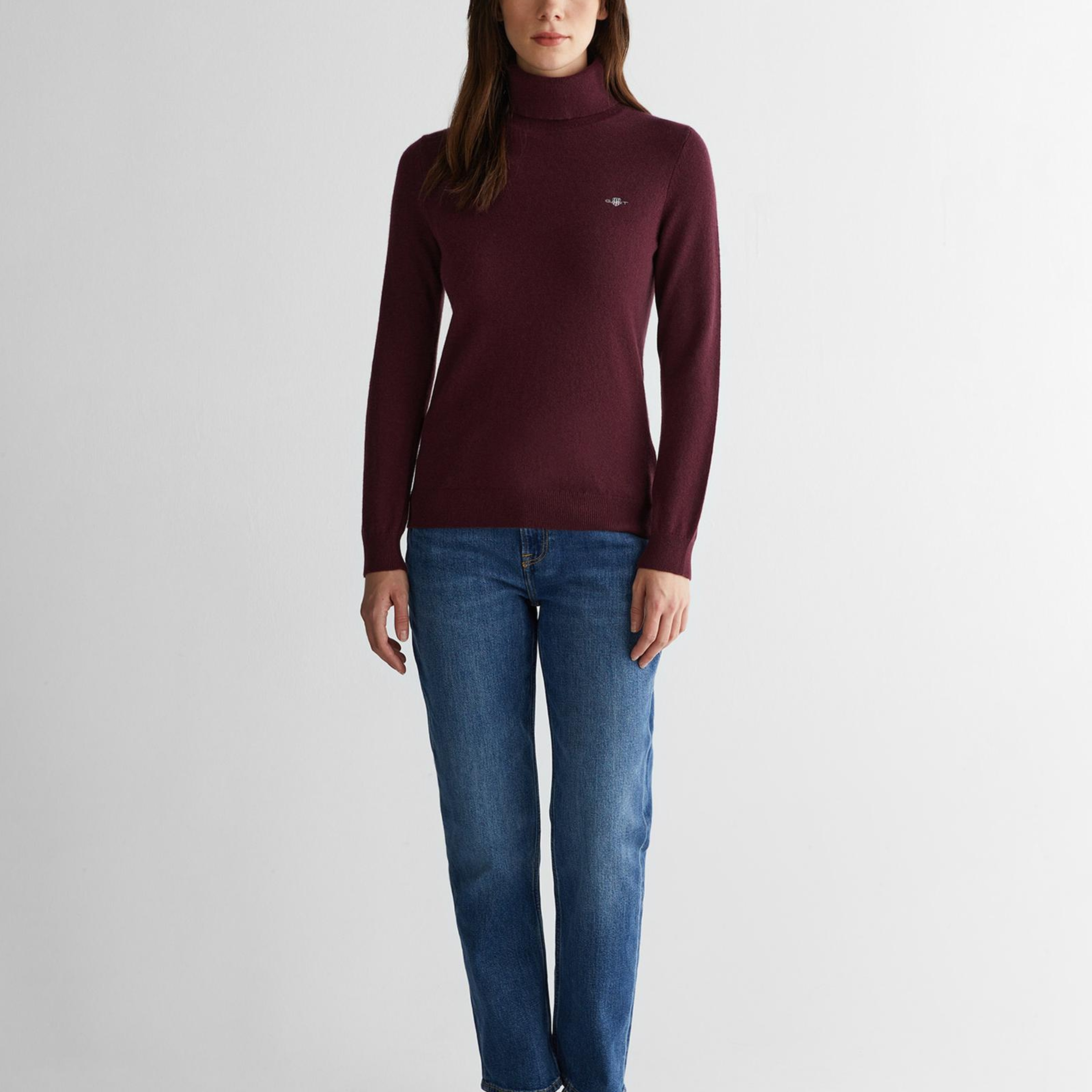 GANT Kadın Bordo Regular Fit Triko