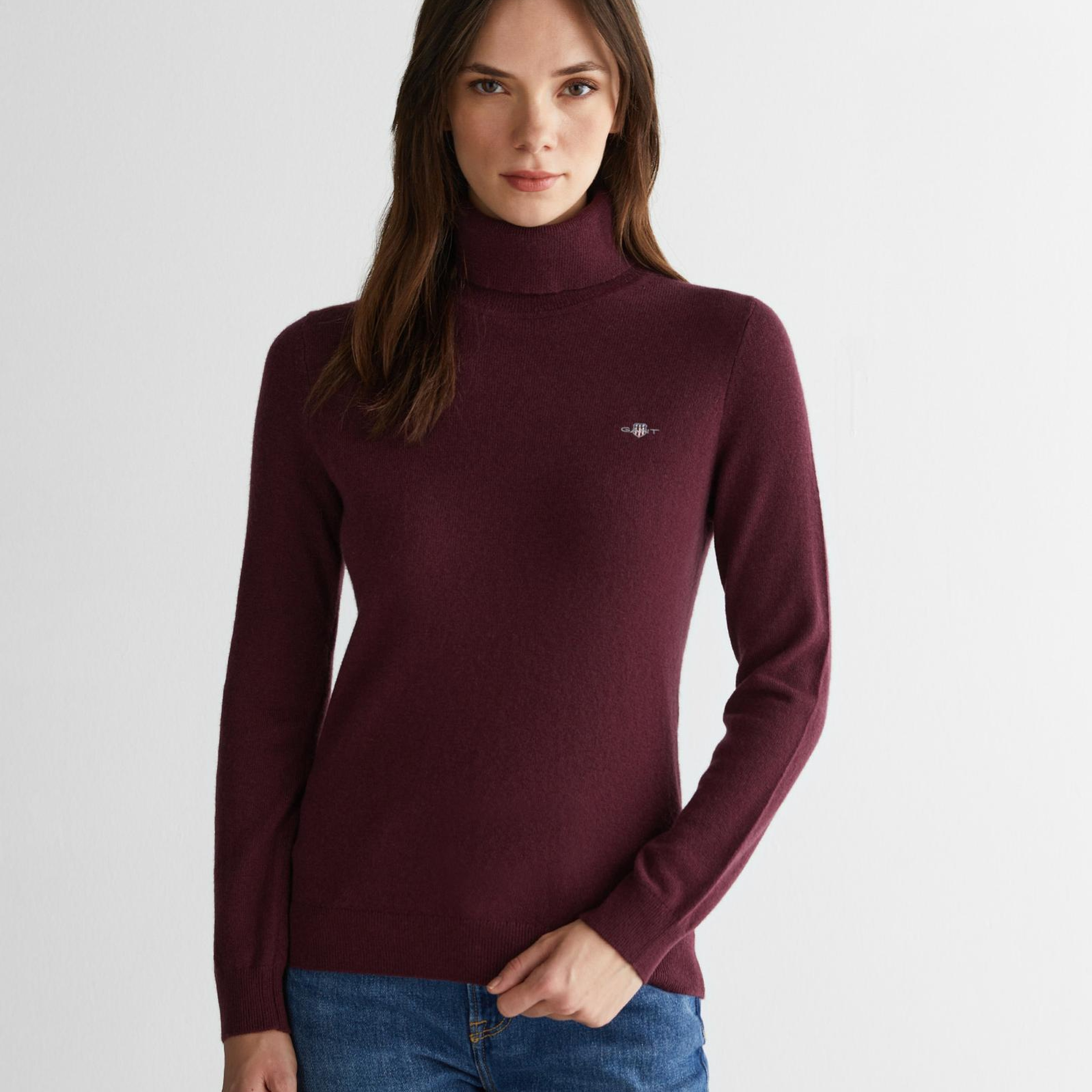 GANT Kadın Bordo Regular Fit Triko