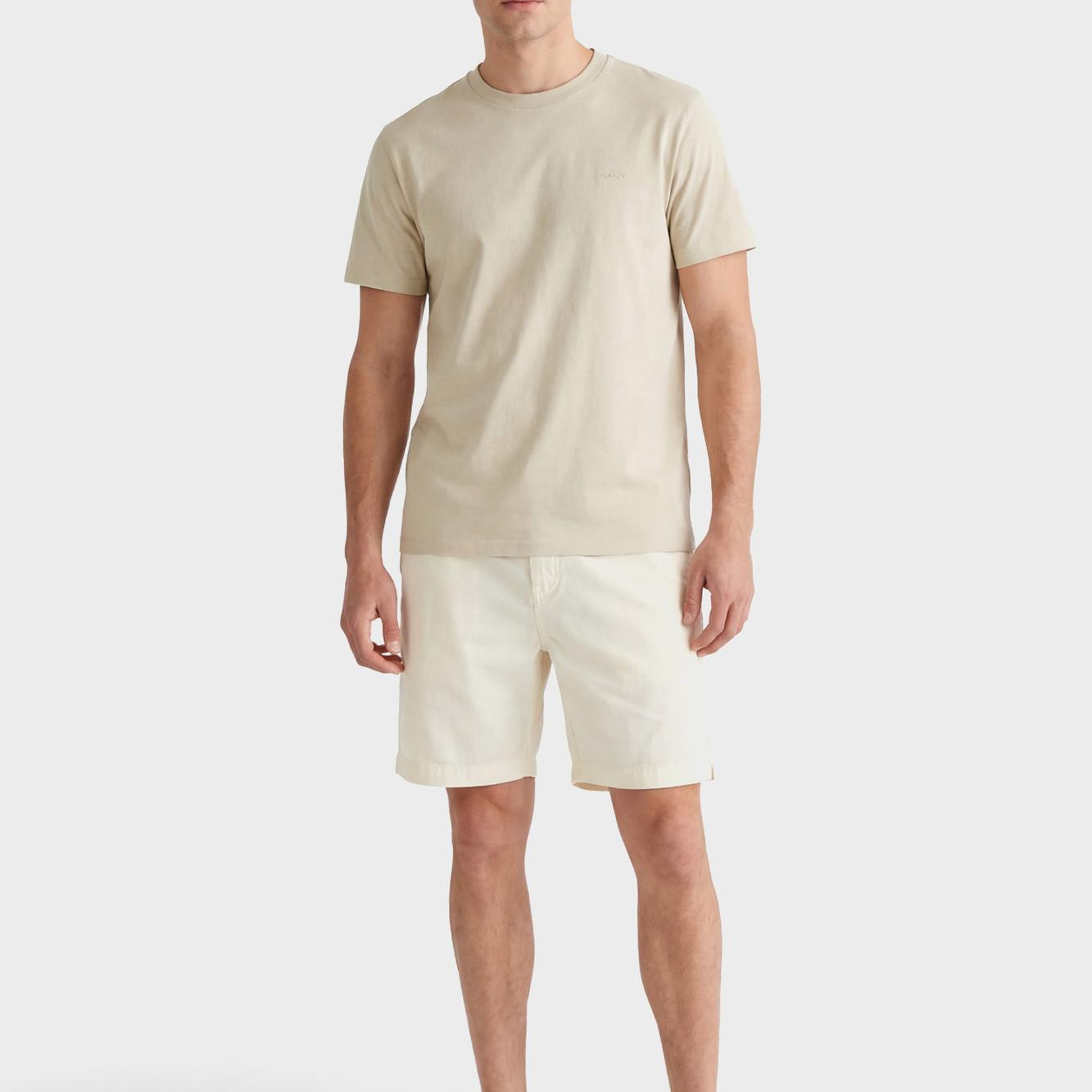 GANT Erkek Bej Bisiklet Yaka Regular Fit T-Shirt