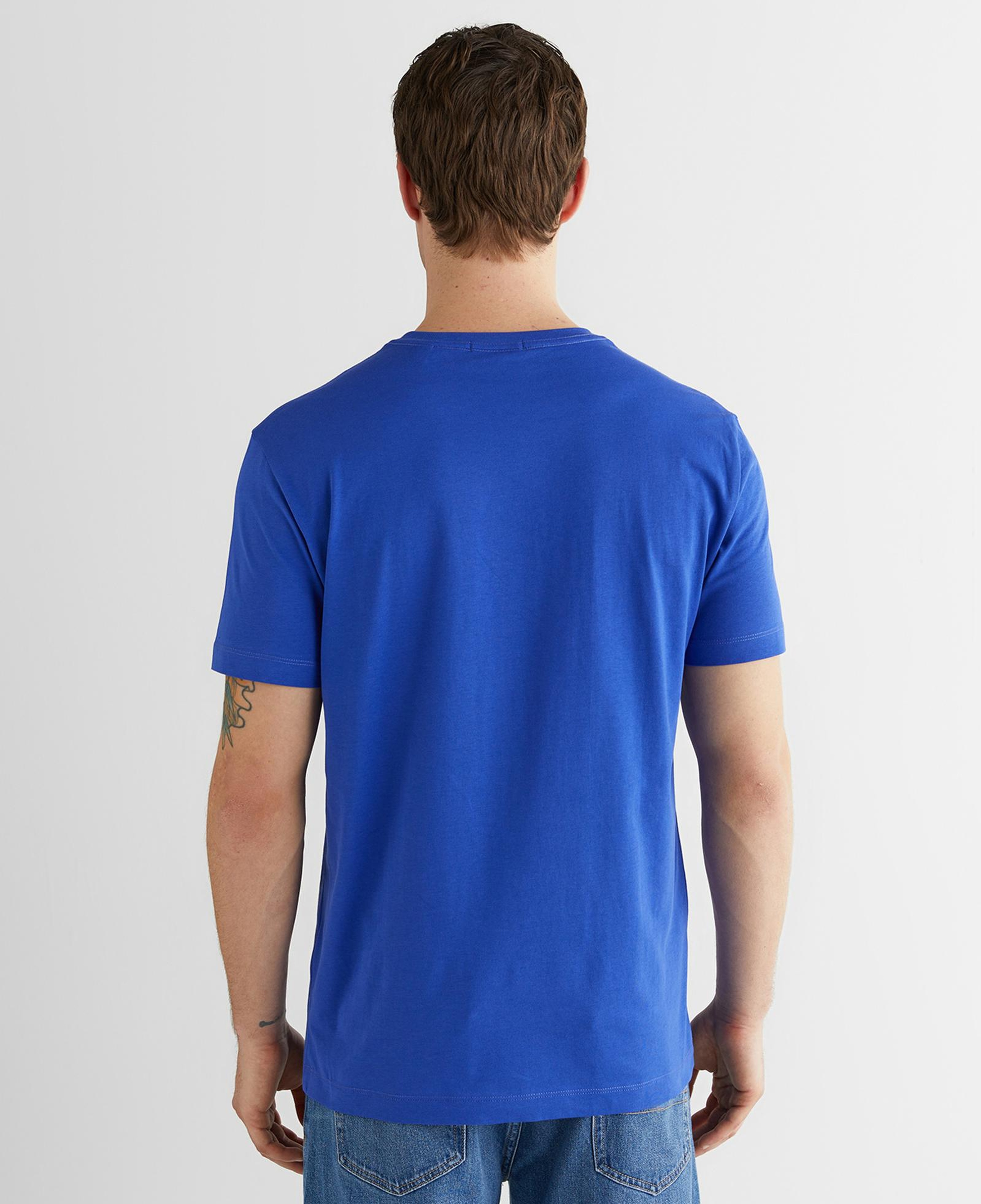 GANT Erkek Mavi Bisiklet Yaka Regular Fit Logolu T-Shirt