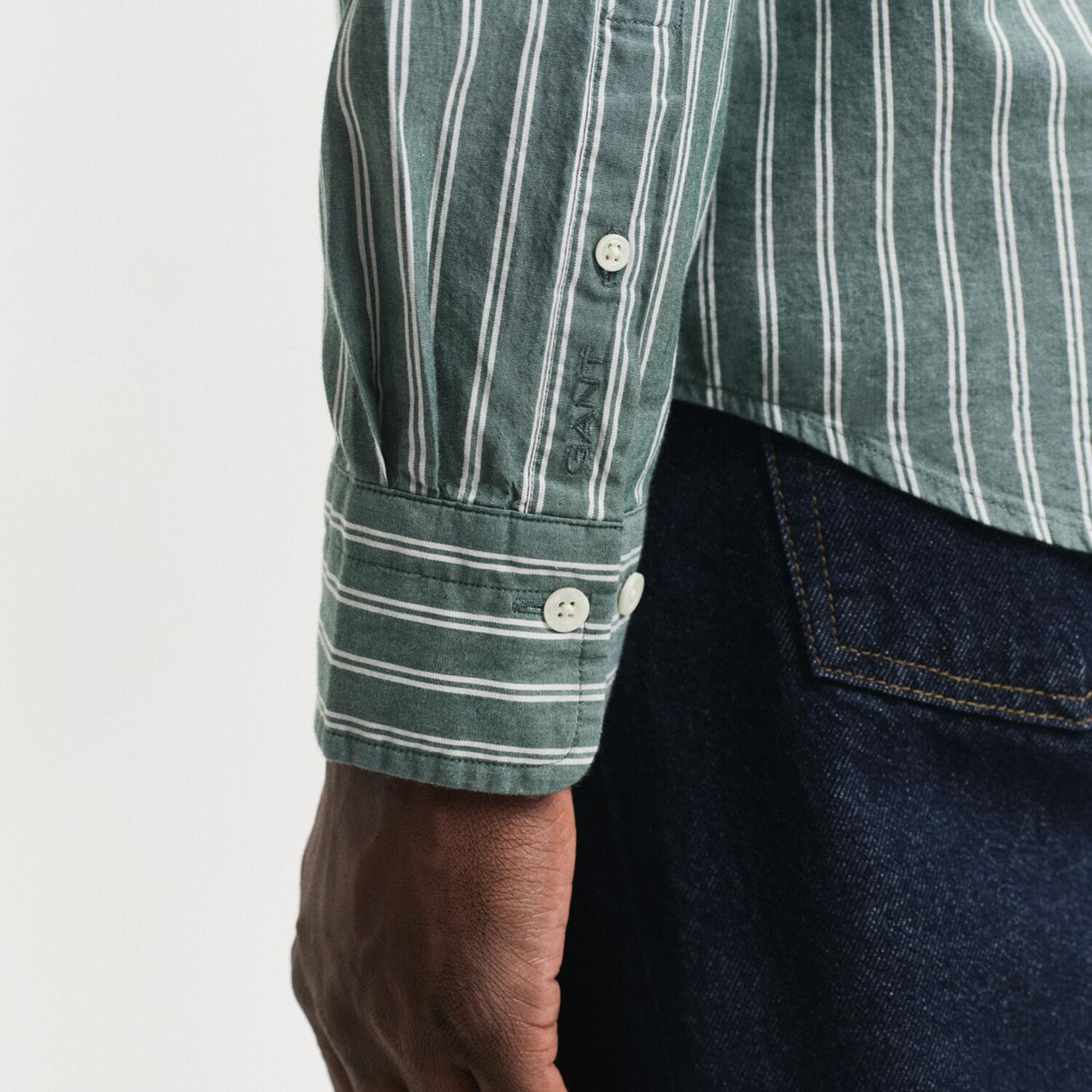 GANT Erkek Yeşil Regular Fit Düğmeli Gömlek