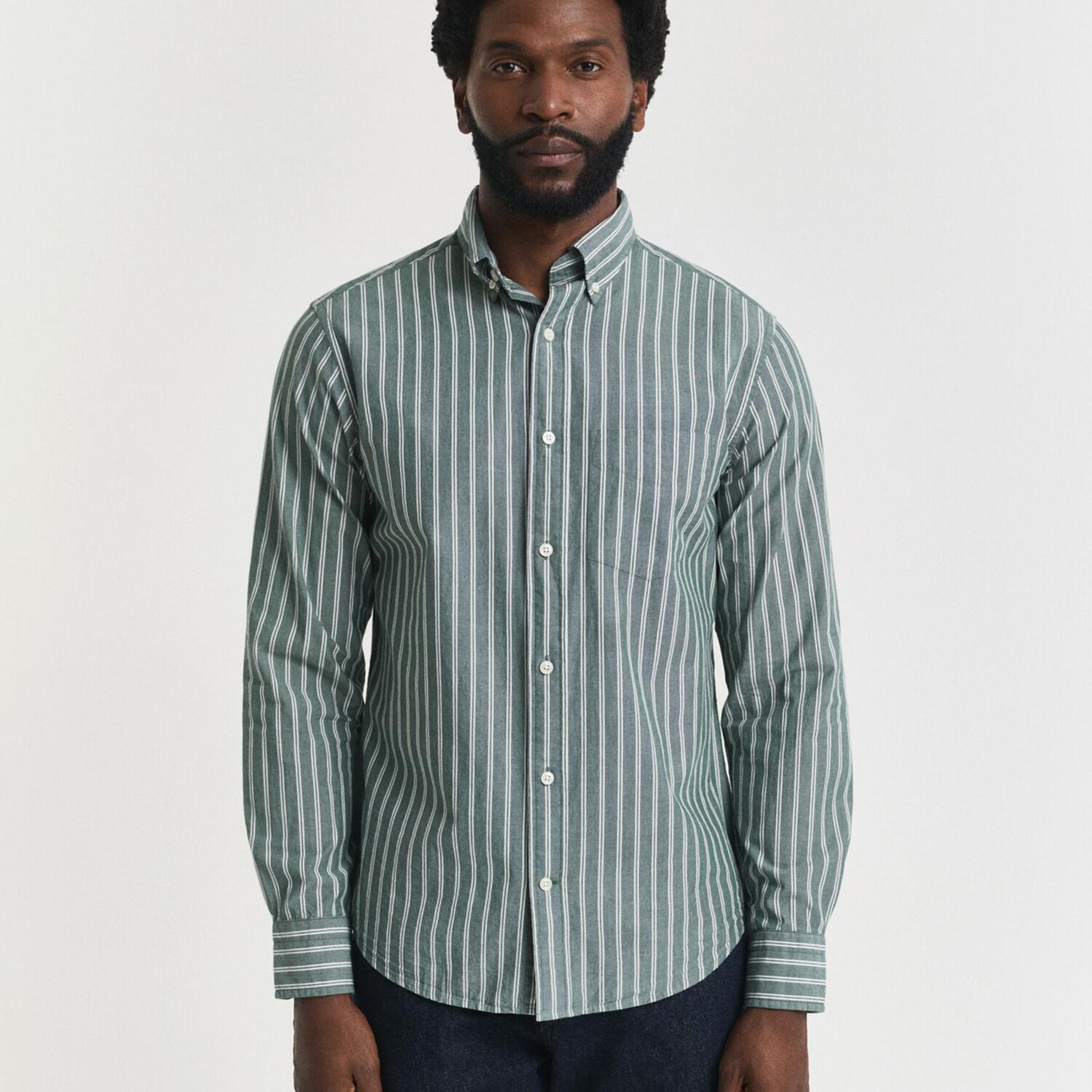 GANT Erkek Yeşil Regular Fit Düğmeli Gömlek