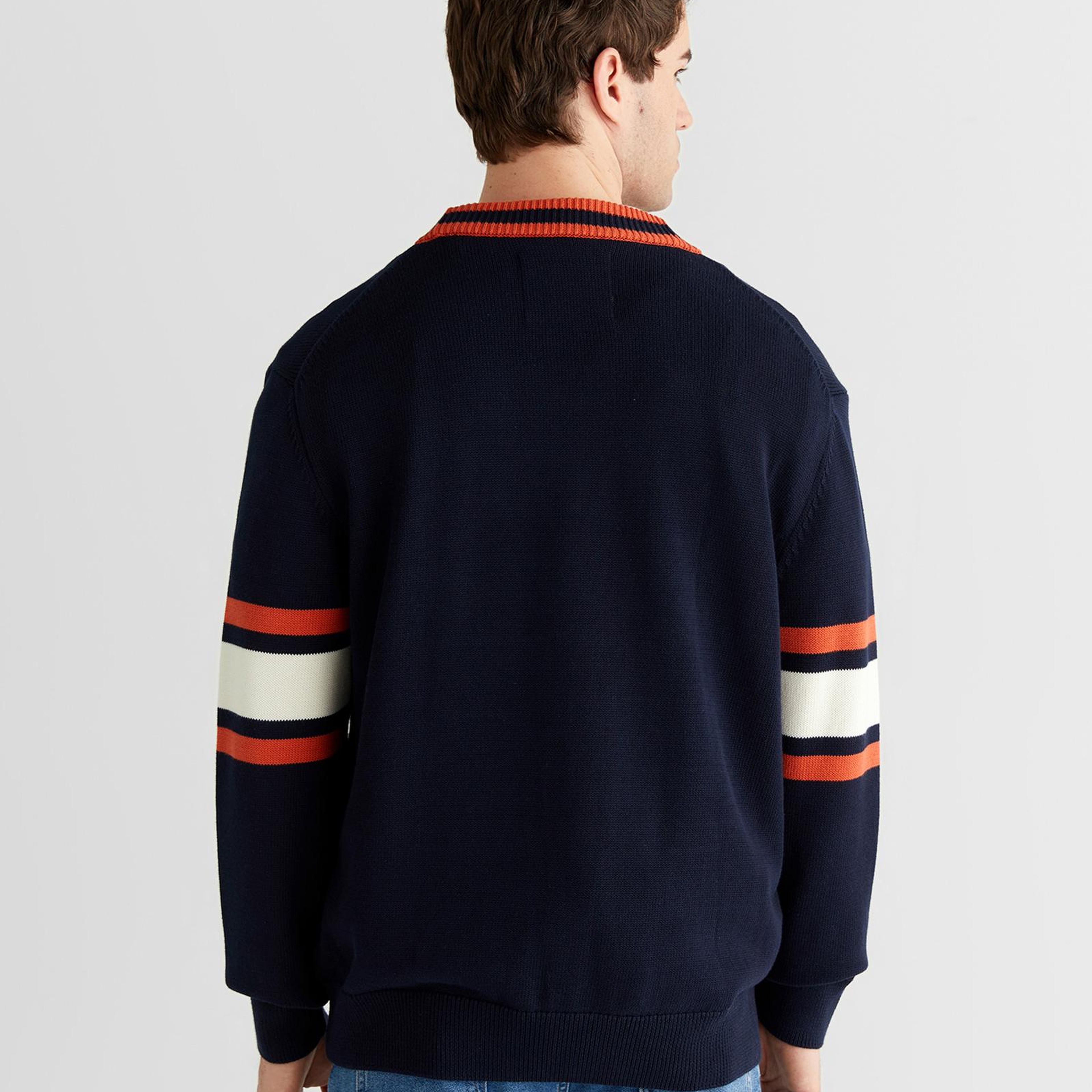 GANT Erkek Lacivert Regular Fit V Yaka Triko