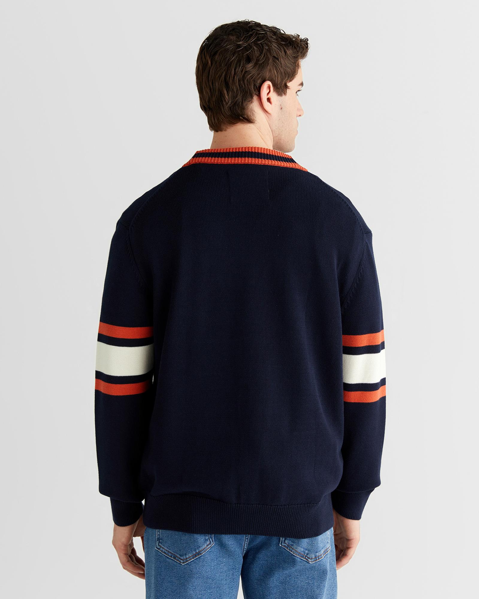 GANT Erkek Lacivert Regular Fit V Yaka Triko