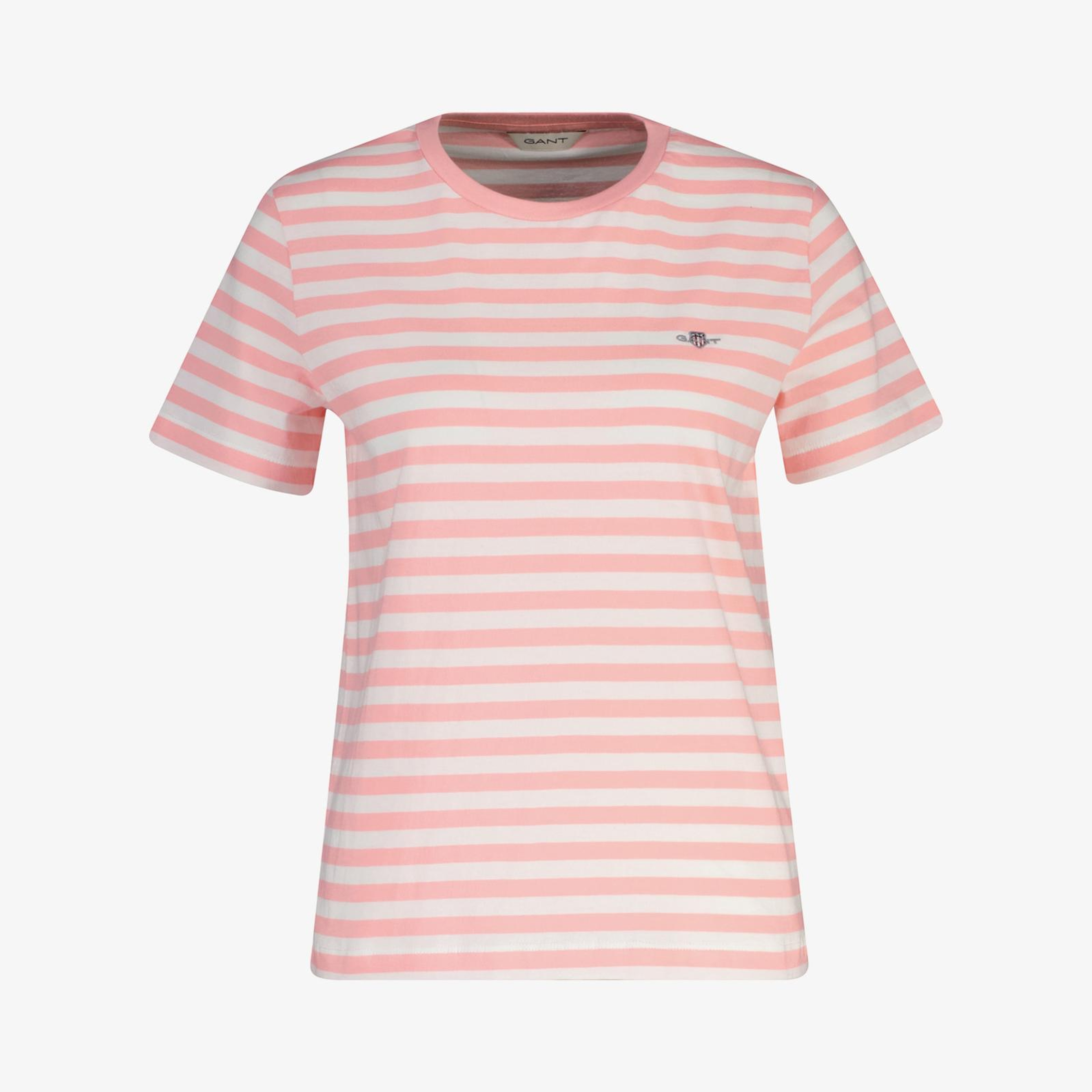 GANT Kadın Pembe Bisiklet Yaka Regular Fit Logolu T-Shirt
