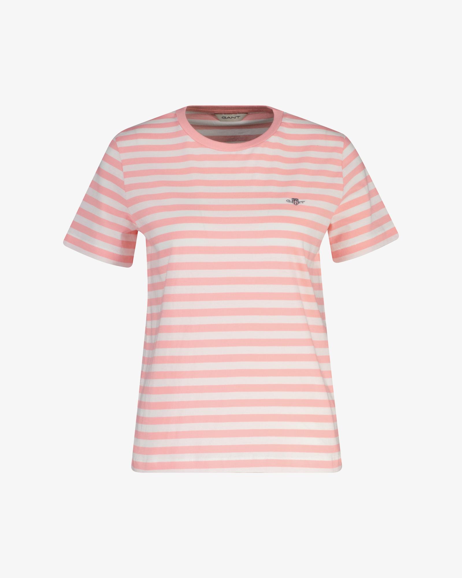 GANT Kadın Pembe Bisiklet Yaka Regular Fit Logolu T-Shirt