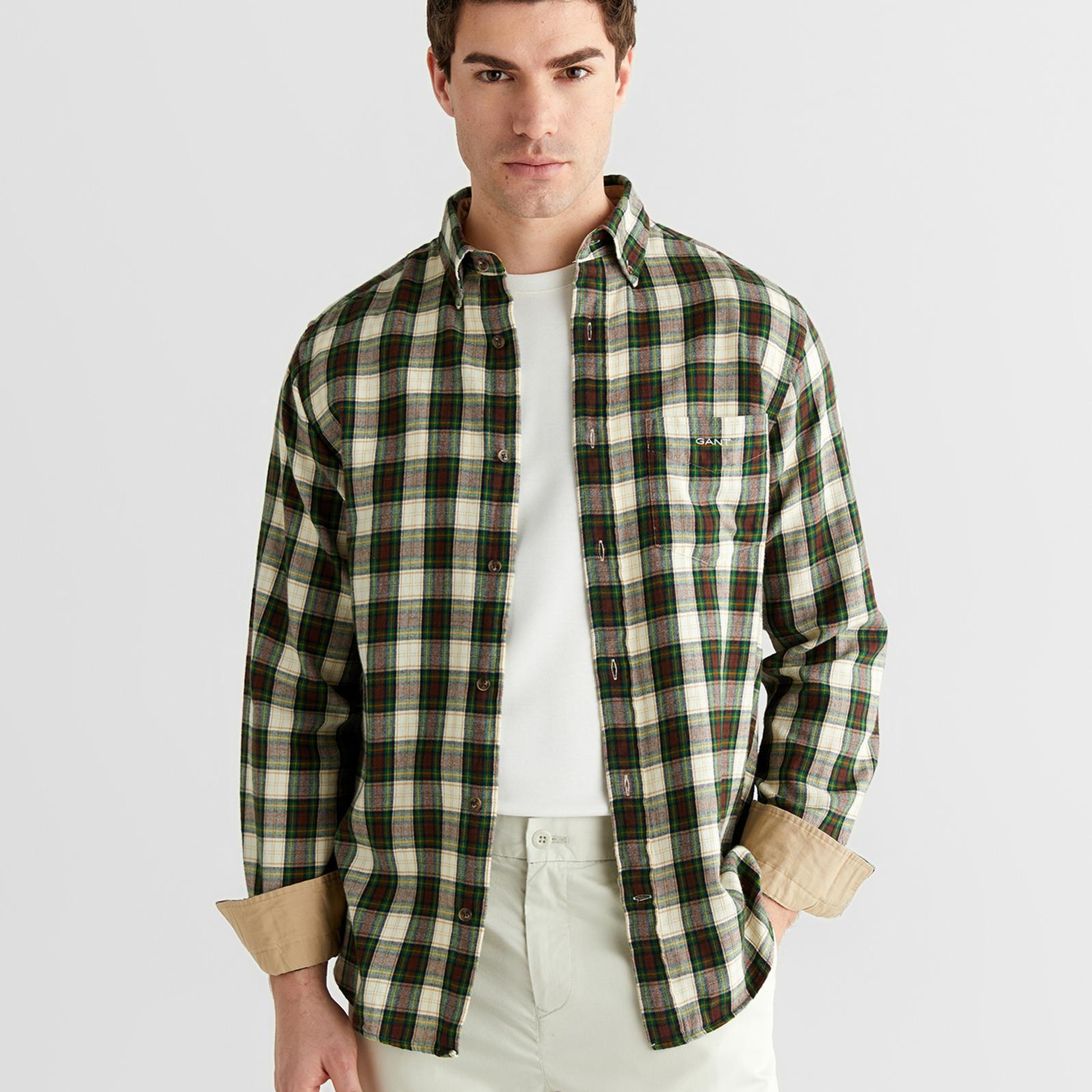 GANT Erkek Krem Regular Fit Düğmeli Gömlek