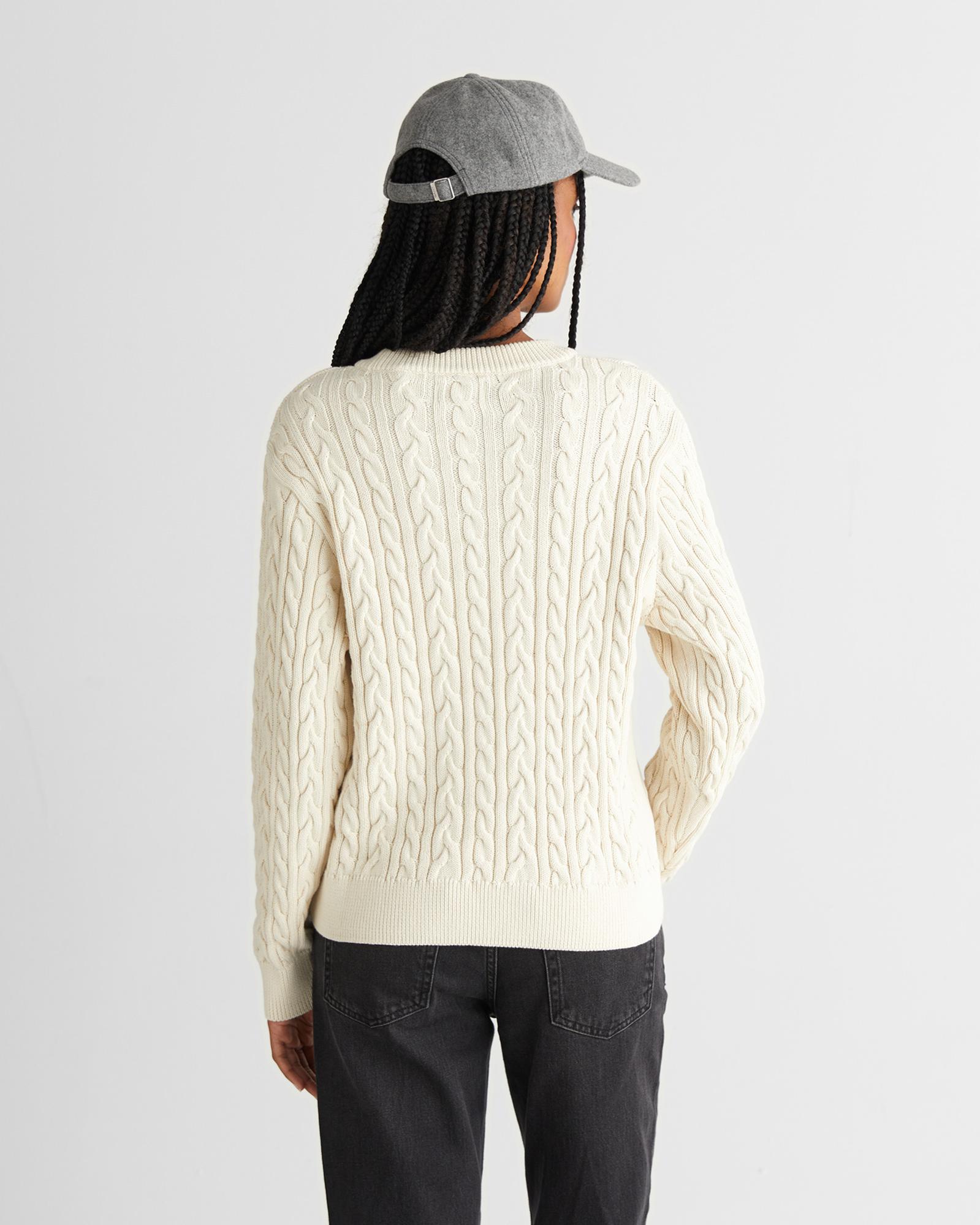 GANT Kadın Krem Relaxed Fit Bisiklet Yaka Triko