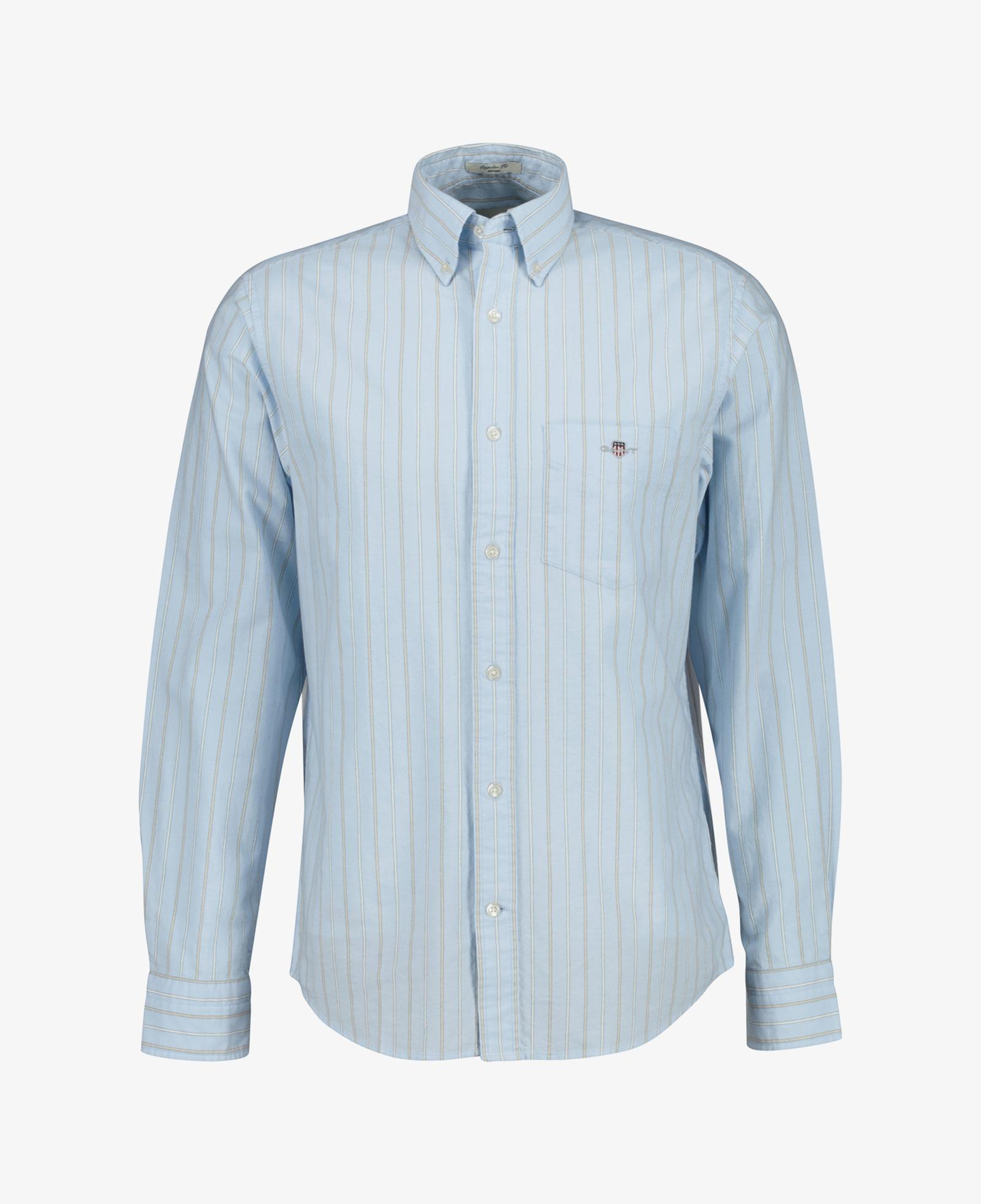 GANT Erkek Mavi Regular Fit Çizgili Logolu Gömlek