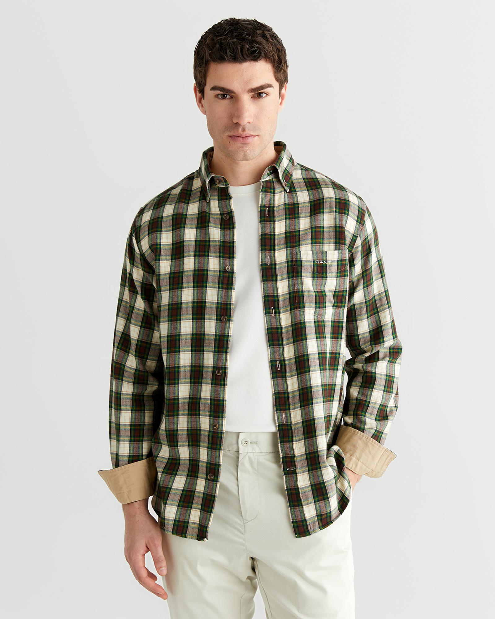 GANT Erkek Krem Regular Fit Düğmeli Gömlek