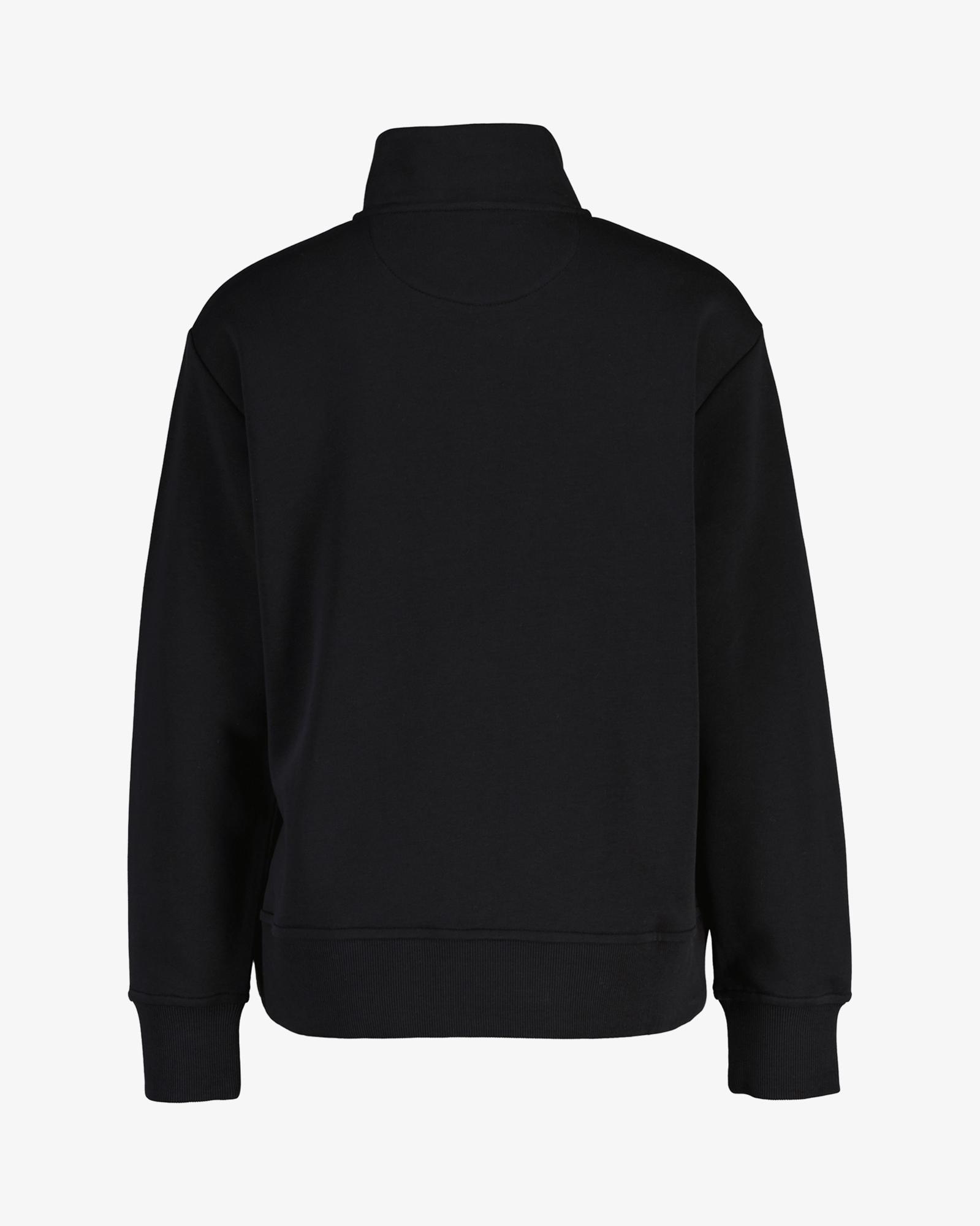 GANT Kadın Siyah Relaxed Fit Yarım Fermuarlı Sweatshirt