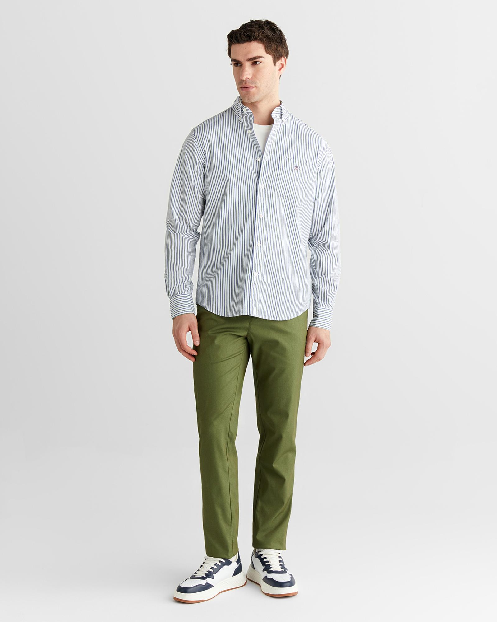 GANT Erkek Yeşil Regular Fit Düğmeli Gömlek